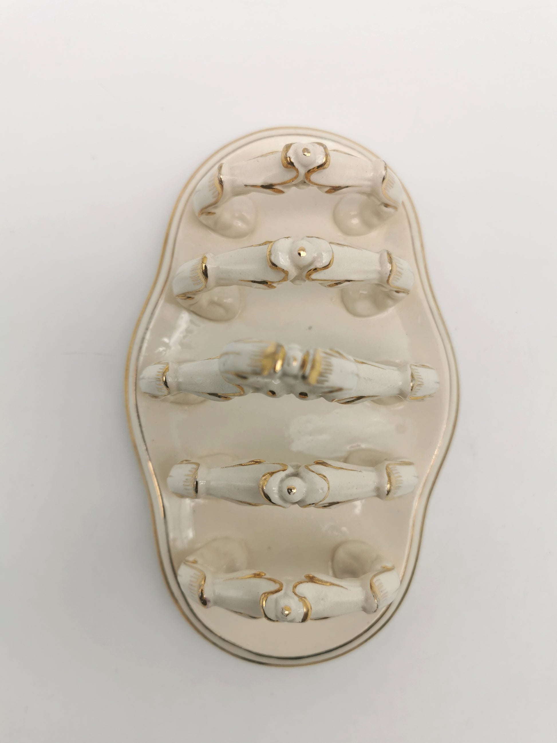 Ornate Design Gilt Accents Ceramic Toast Rack