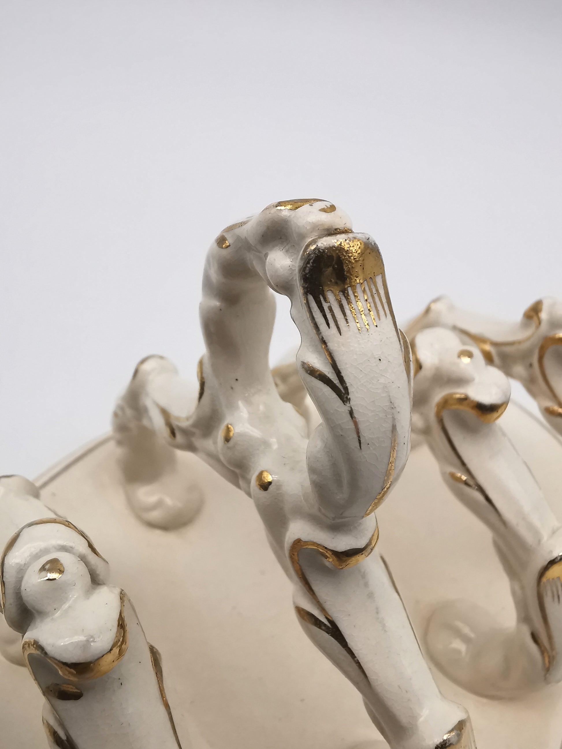 Ornate Design Gilt Accents Ceramic Toast Rack