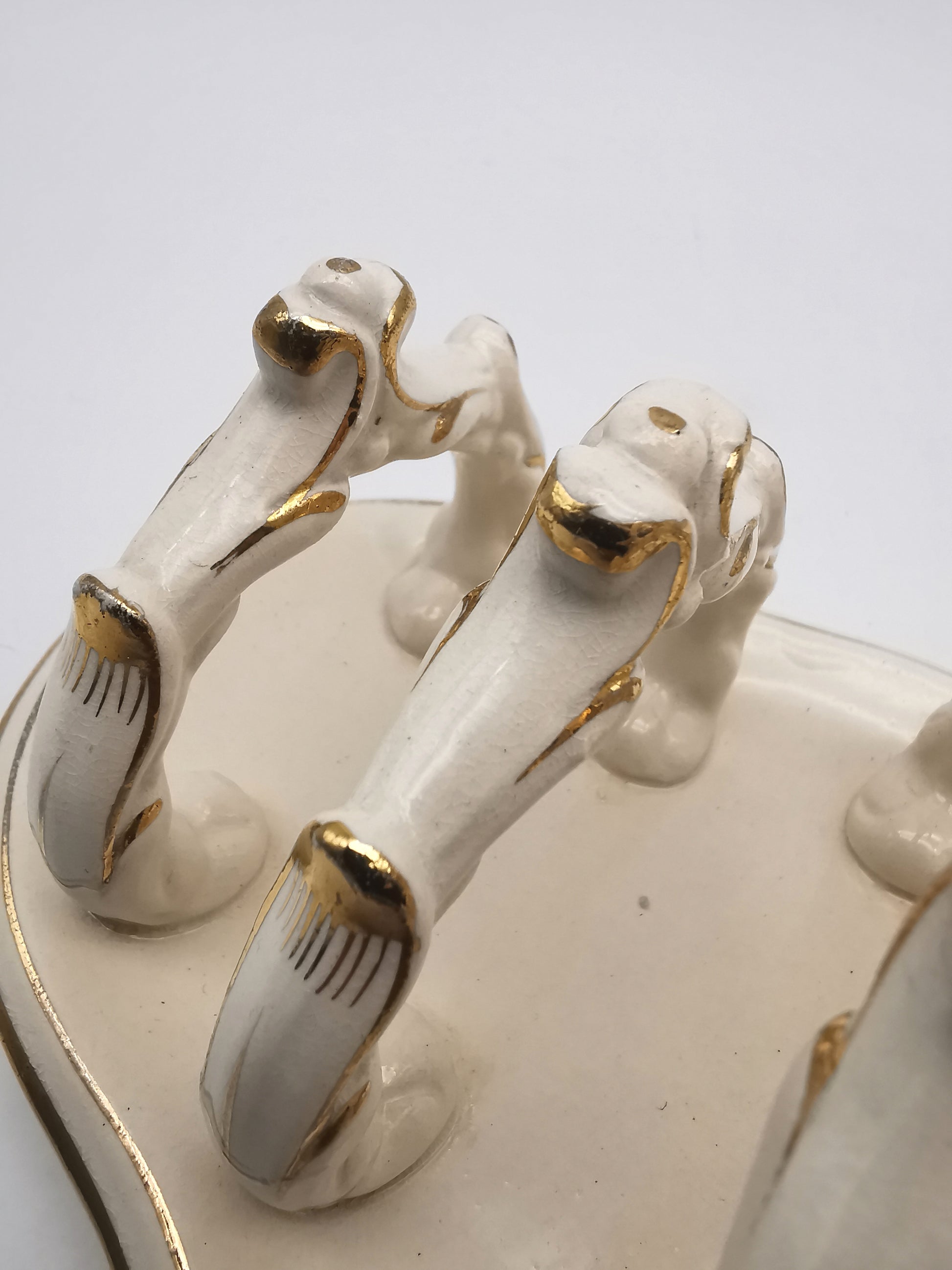 Ornate Design Gilt Accents Ceramic Toast Rack