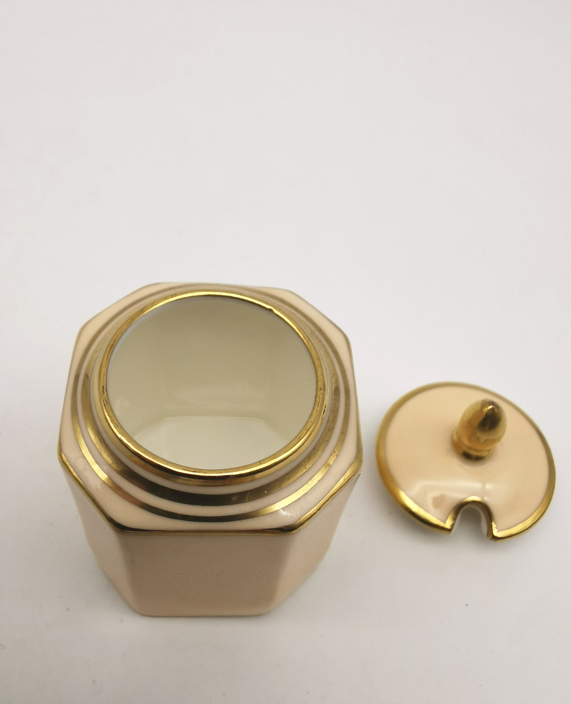 Vintage 1930s Paragon Bone China Cruet Set - Art Deco Peach & Gold Gilt