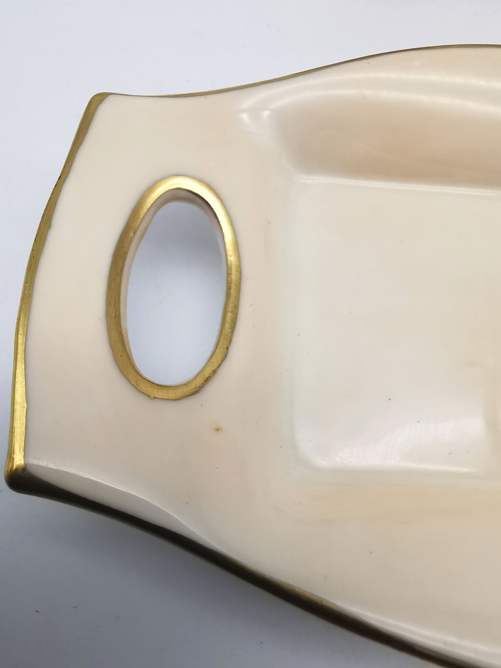 Vintage 1930s Paragon Bone China Cruet Set - Art Deco Peach & Gold Gilt