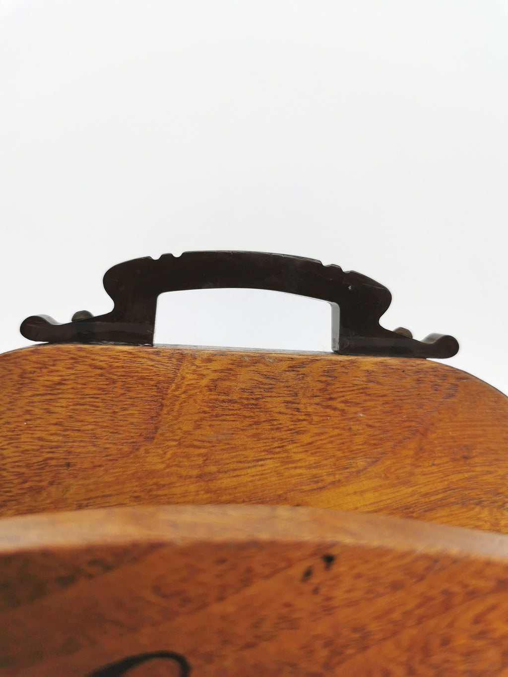 Vintage Double-Sided Wooden Letter Rack, Mid-Century Bakelite Handle