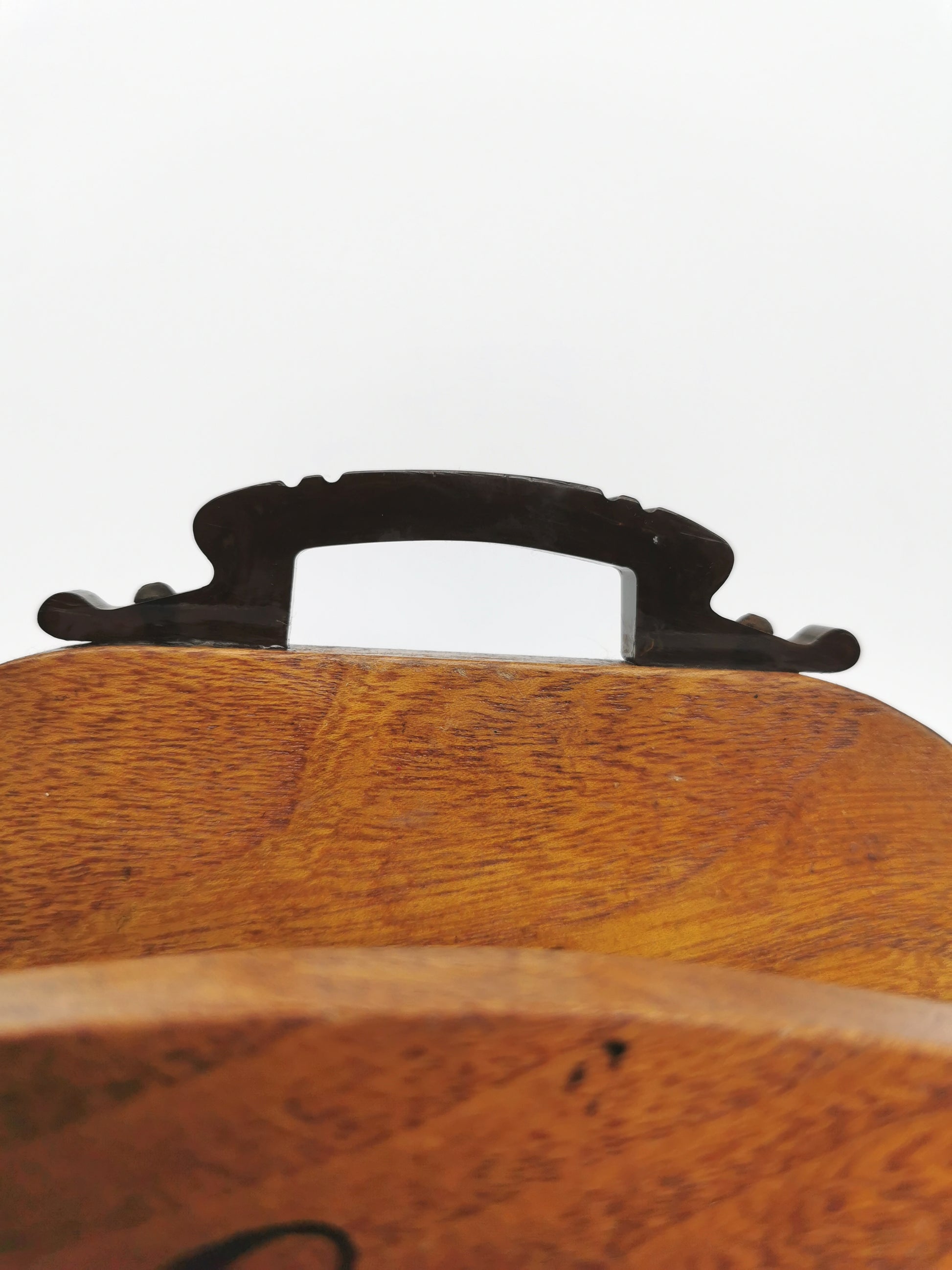 Vintage Double-Sided Wooden Letter Rack, Mid-Century Bakelite Handle