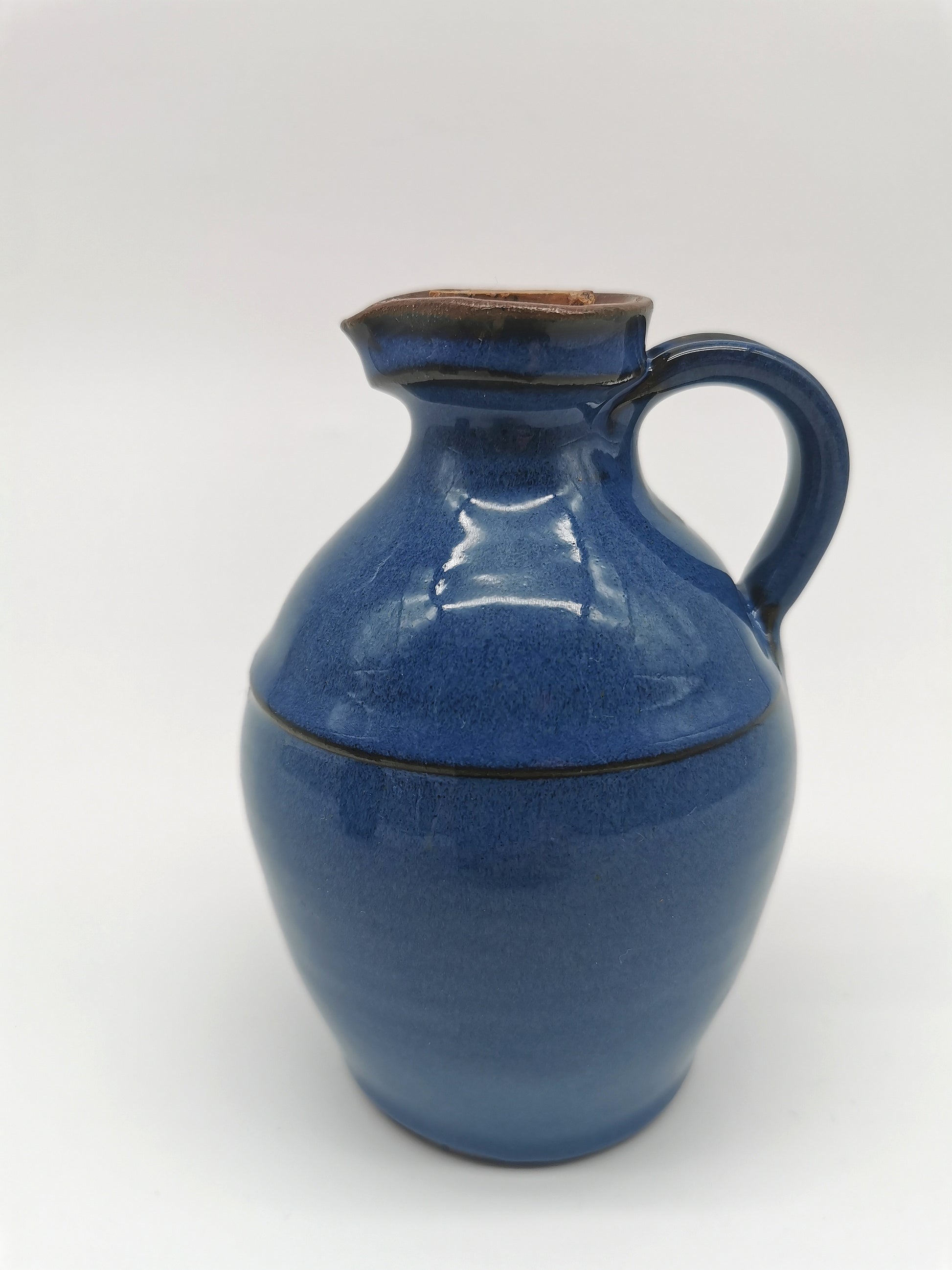 Denby pottery pair of blue jugs pots