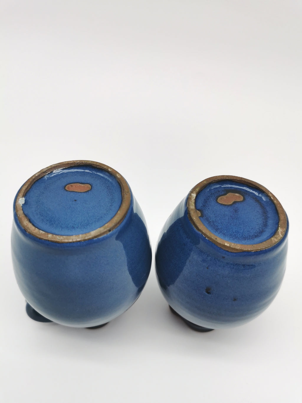 Denby pottery pair of blue jugs pots