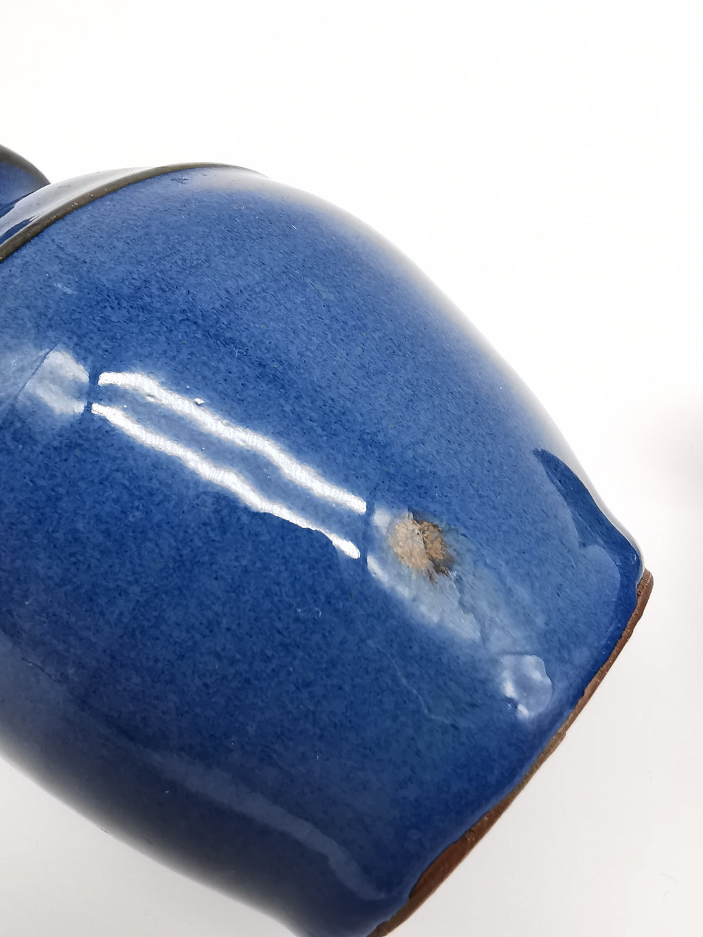 Denby pottery pair of blue jugs pots