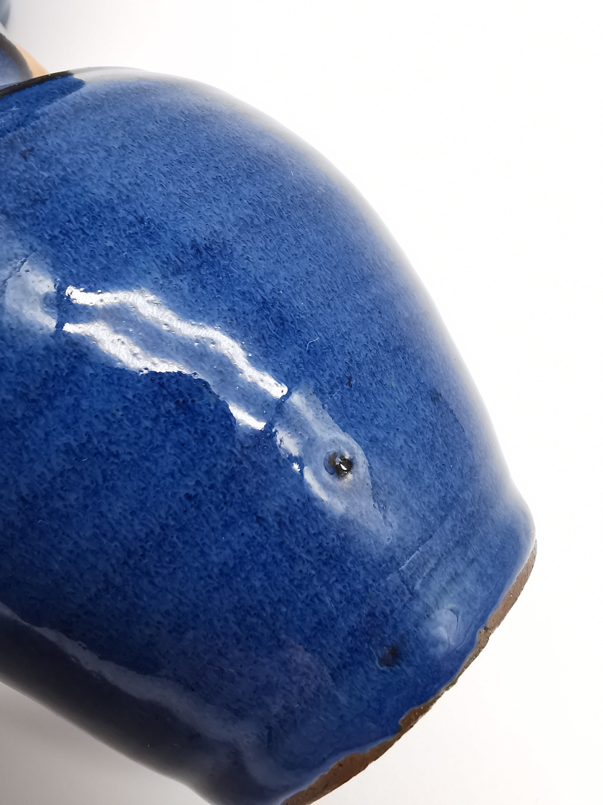 Denby pottery pair of blue jugs pots