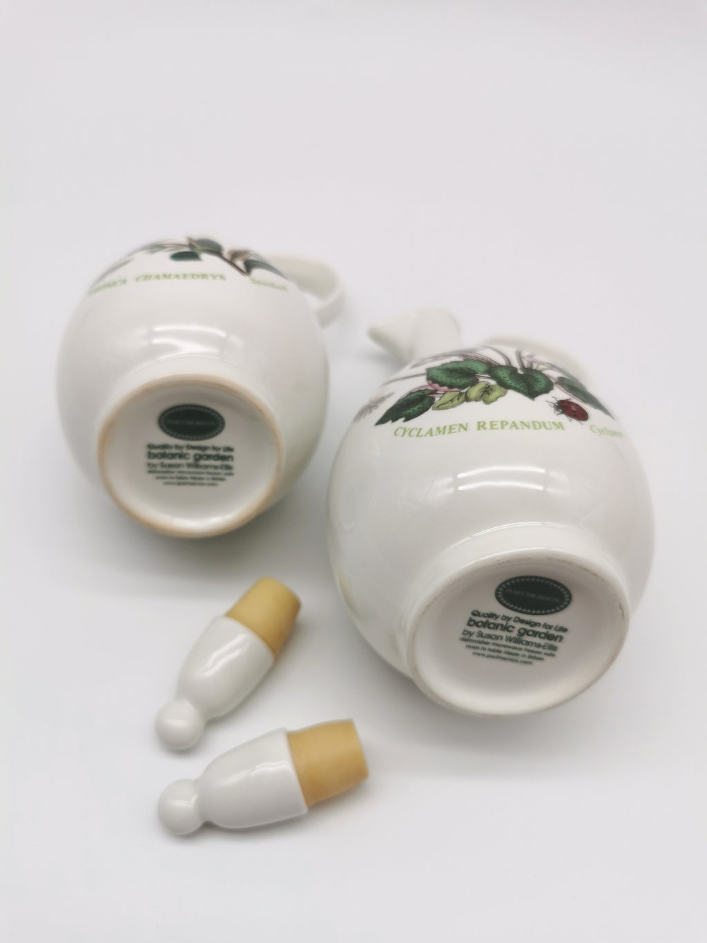 Portmeirion Botanic Garden Oil & Vinegar Cruet Set with "O" & "V" Lettering