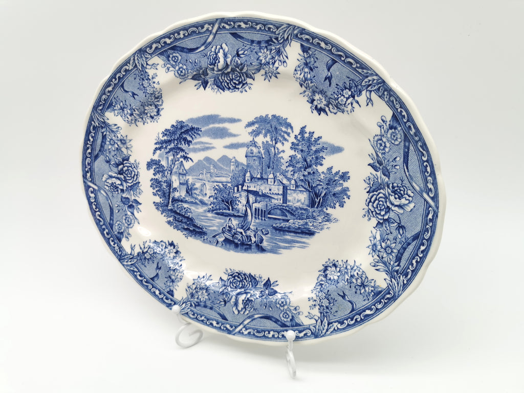 Vintage Wedgwood Festoon Blue & White Oval Serving Platter - Dresser Collection
