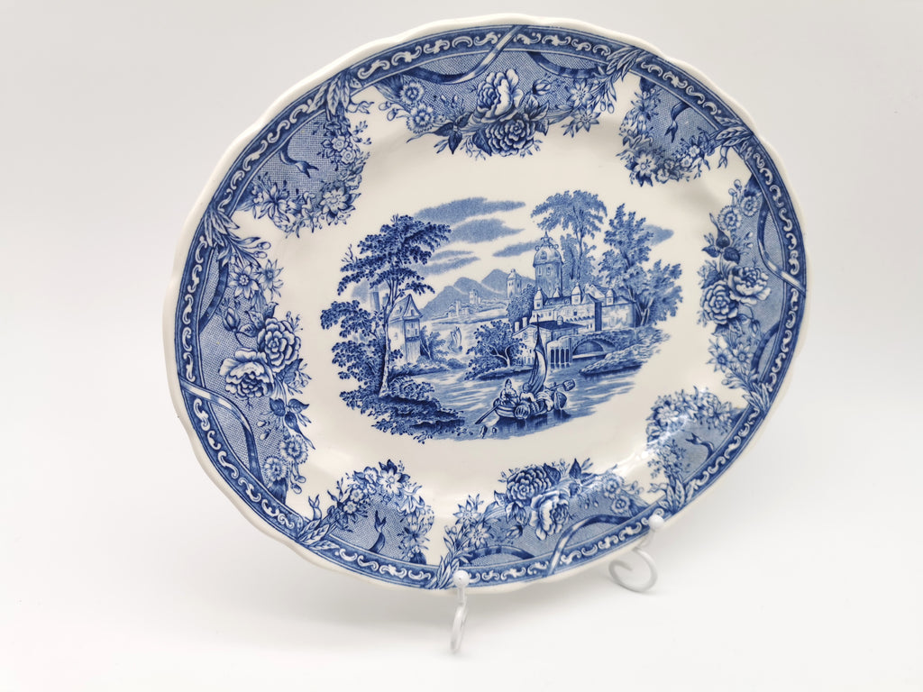 Vintage Wedgwood Festoon Blue & White Oval Serving Platter - Dresser Collection