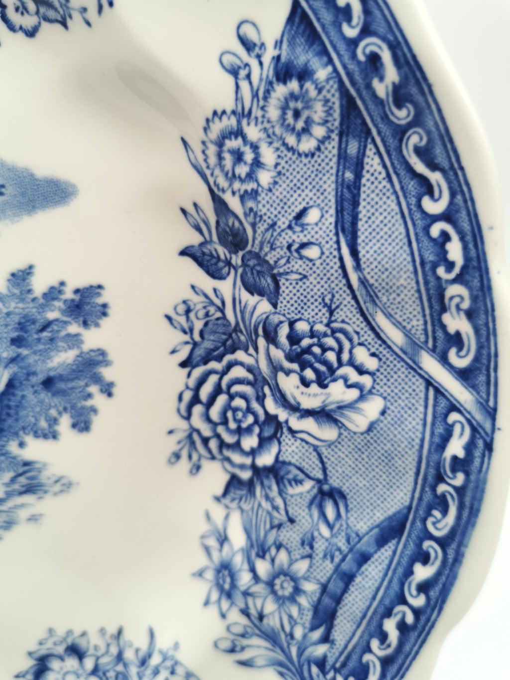 Vintage Wedgwood Festoon Blue & White Oval Serving Platter - Dresser Collection