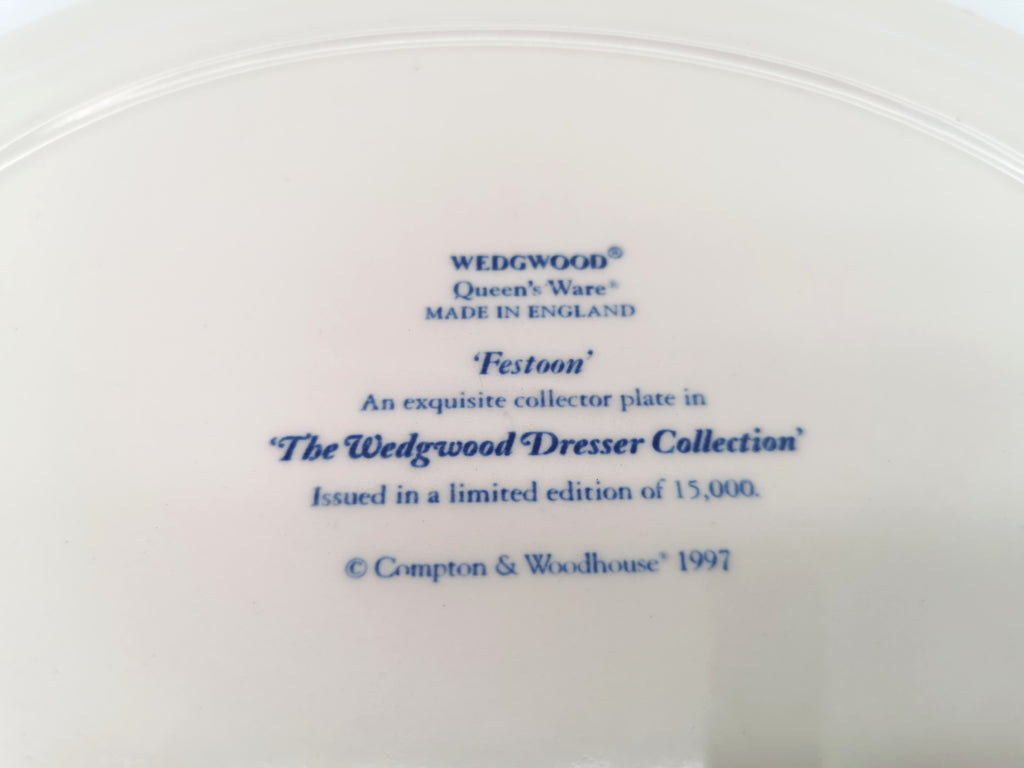 Vintage Wedgwood Festoon Blue & White Oval Serving Platter - Dresser Collection