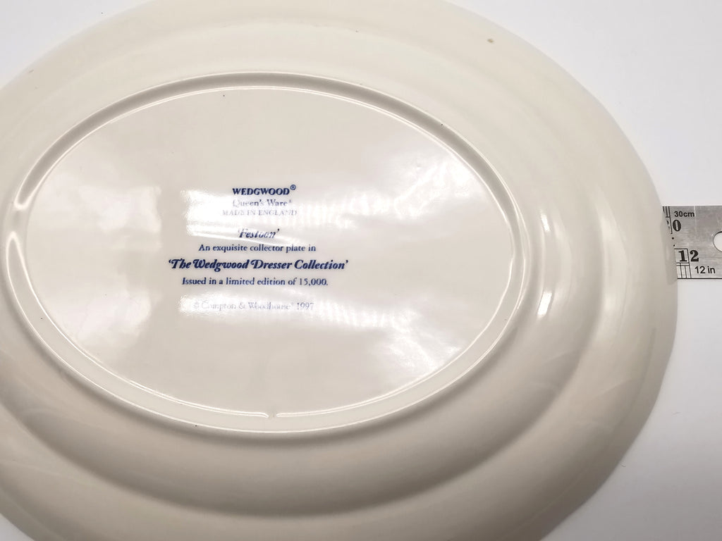 Vintage Wedgwood Festoon Blue & White Oval Serving Platter - Dresser Collection