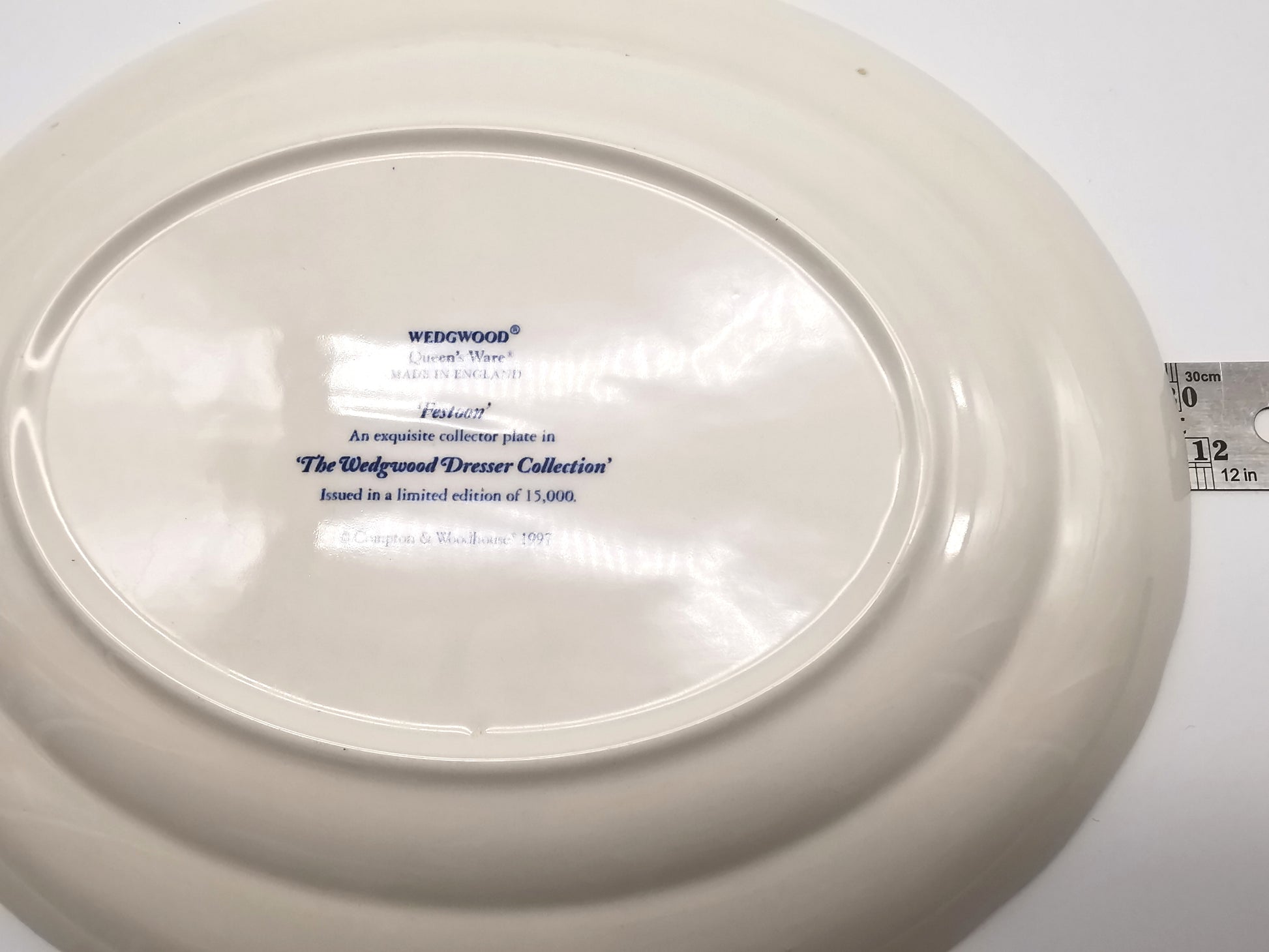 Vintage Wedgwood Festoon Blue & White Oval Serving Platter - Dresser Collection