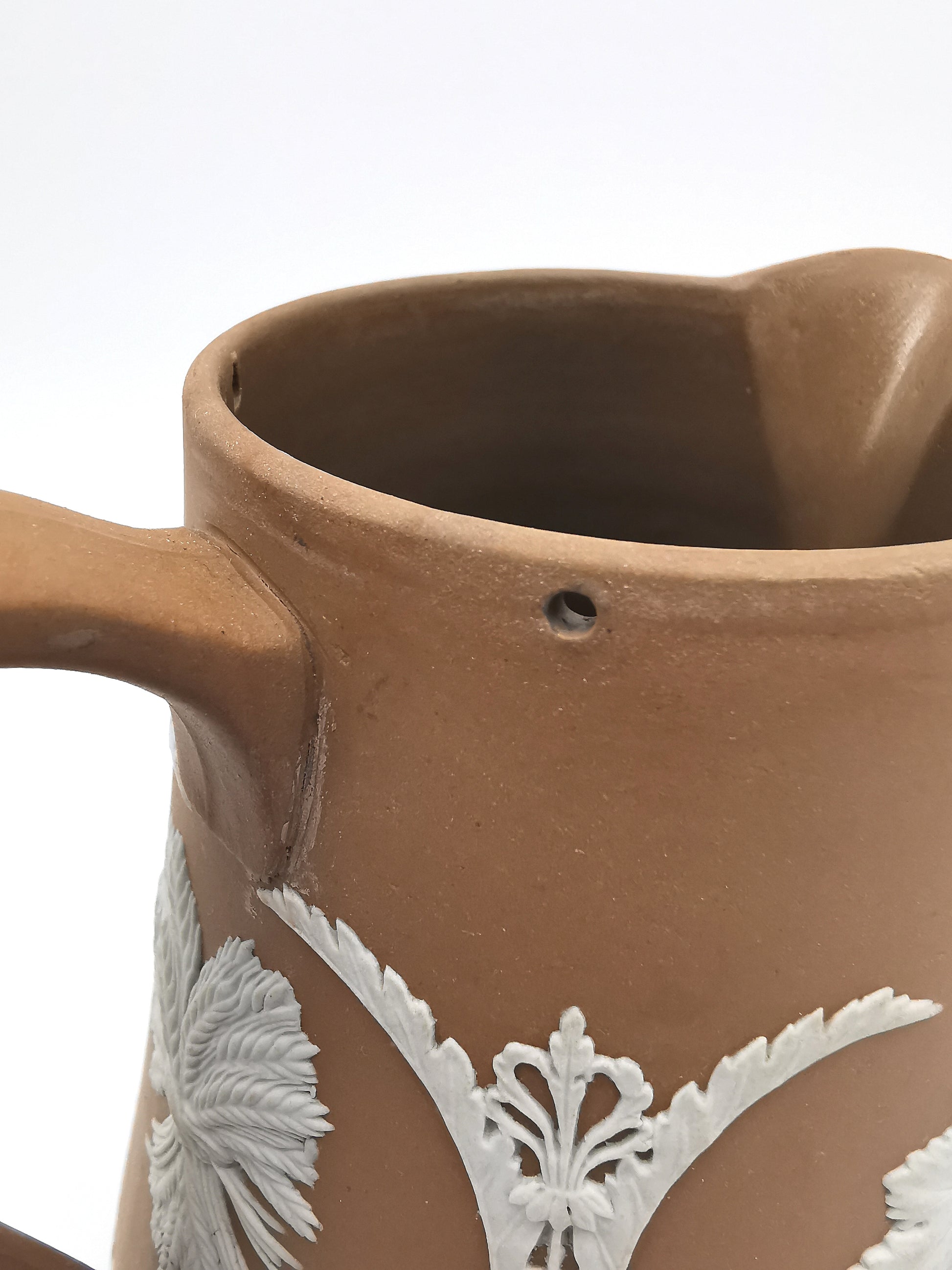 Antique Dudson Hanley Brown Jasperware Harvest Jug Pitcher