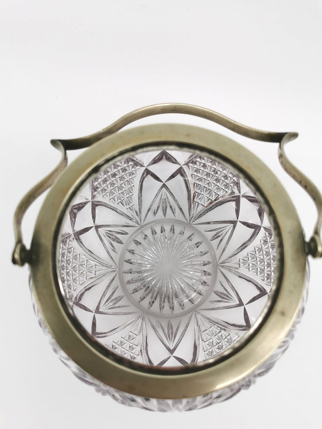 Antique Victorian Cut Crystal & Silver-Plated Biscuit Barrel