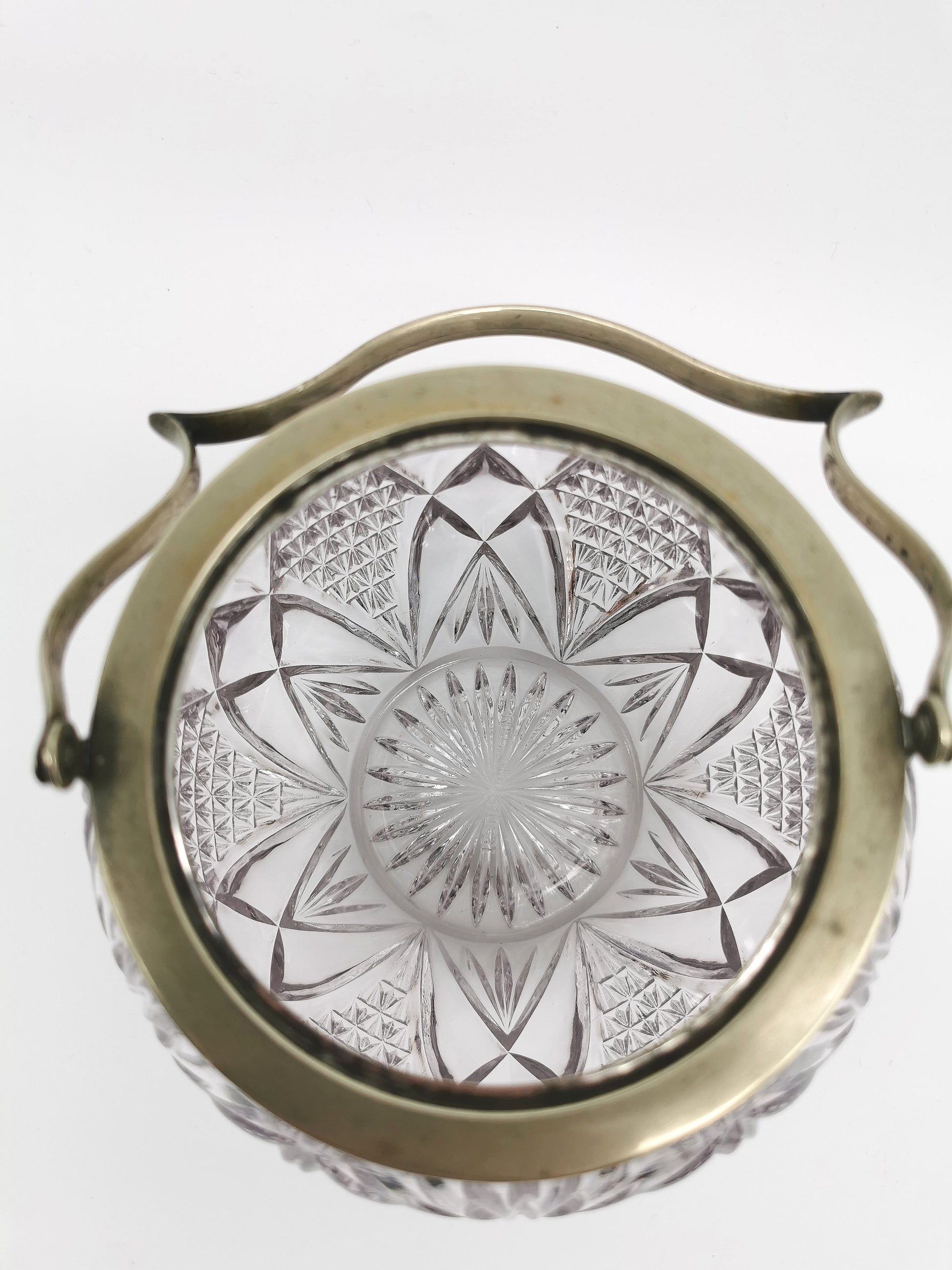 Antique Victorian Cut Crystal & Silver-Plated Biscuit Barrel