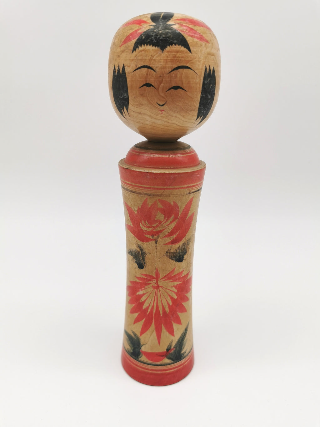 Vintage Hand Painted Traditional Kokeshi Doll by Okazaki Seishi