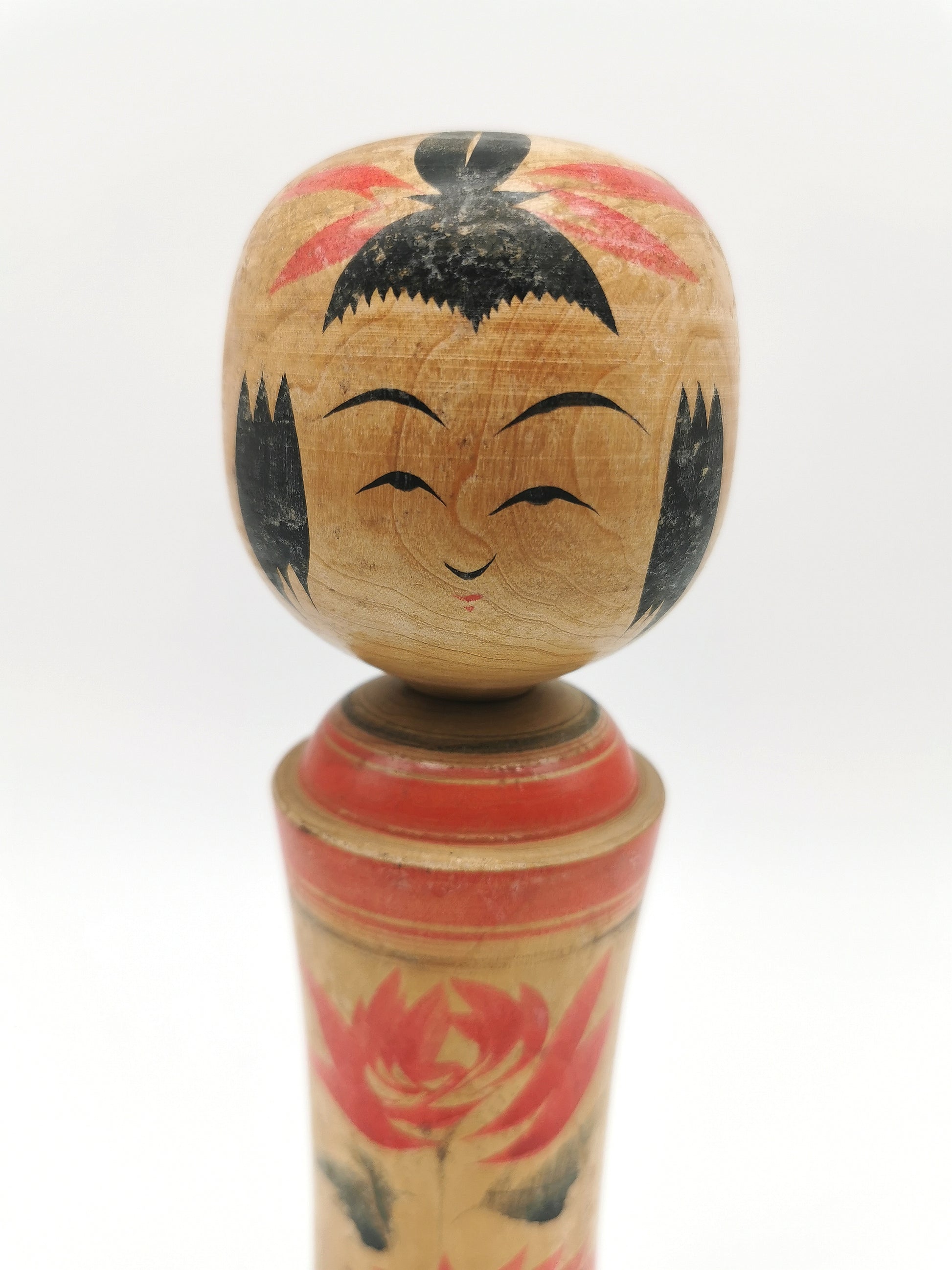 Vintage Hand Painted Traditional Kokeshi Doll by Okazaki Seishi