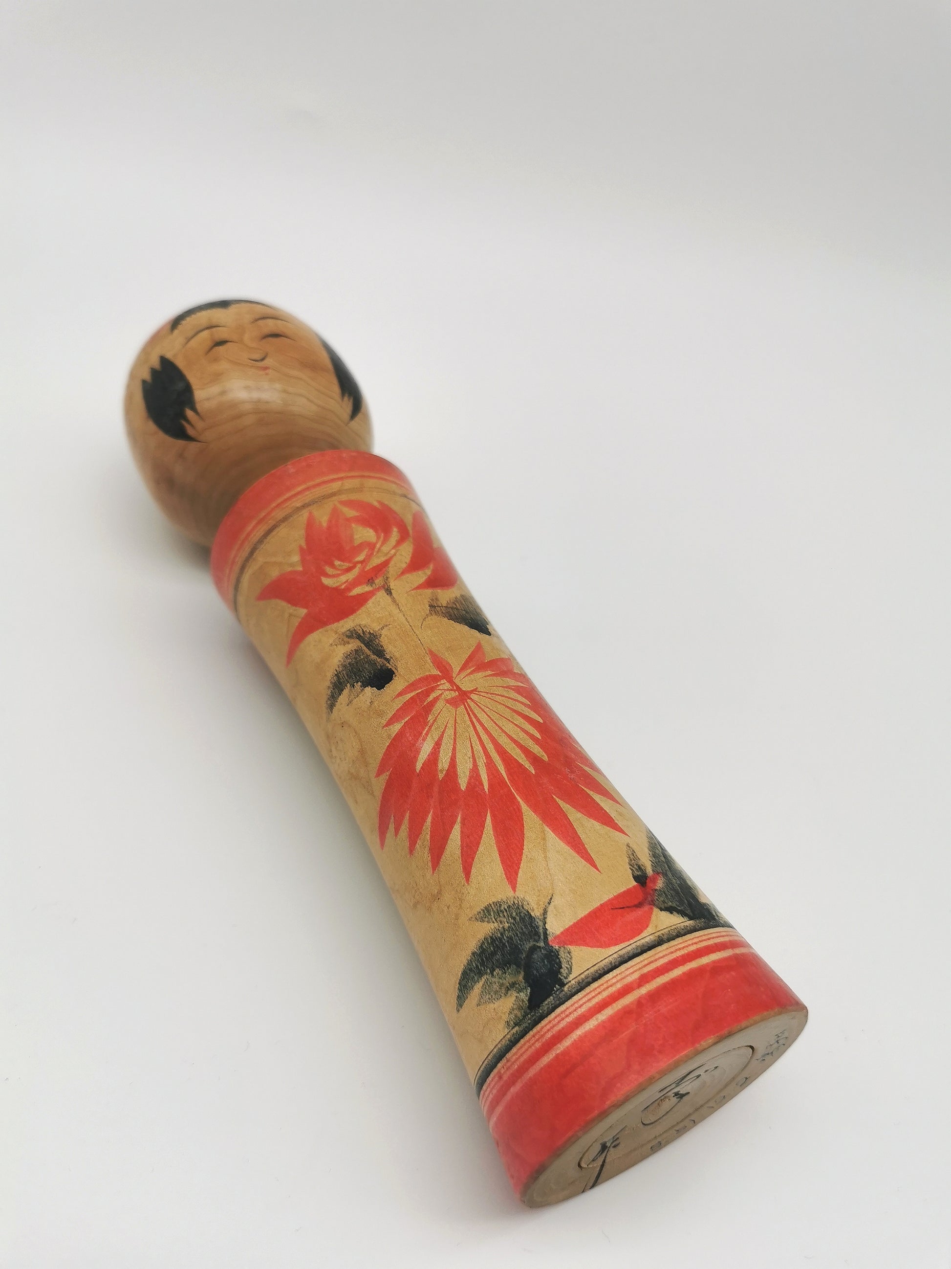 Vintage Hand Painted Traditional Kokeshi Doll by Okazaki Seishi