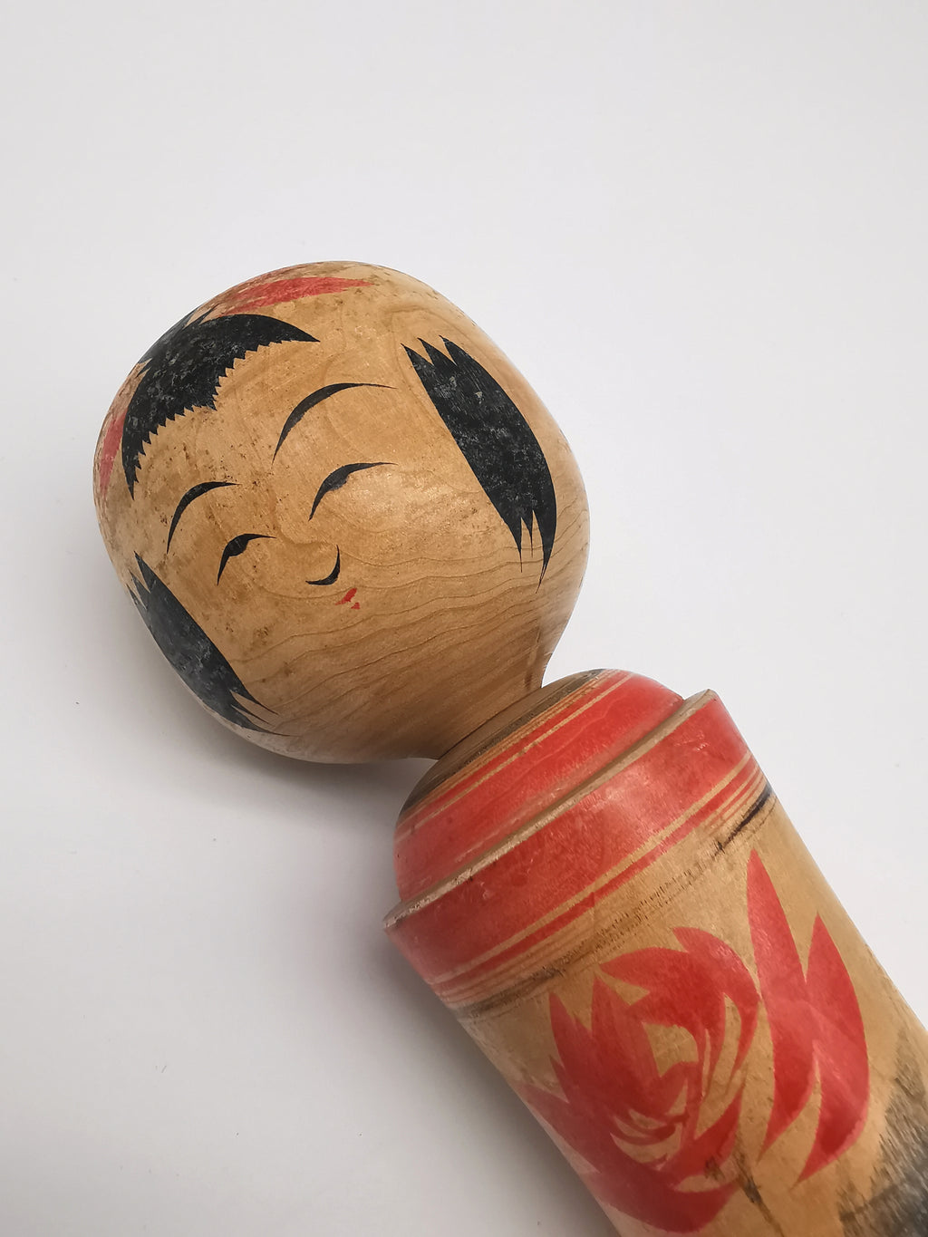 Vintage Hand Painted Traditional Kokeshi Doll by Okazaki Seishi
