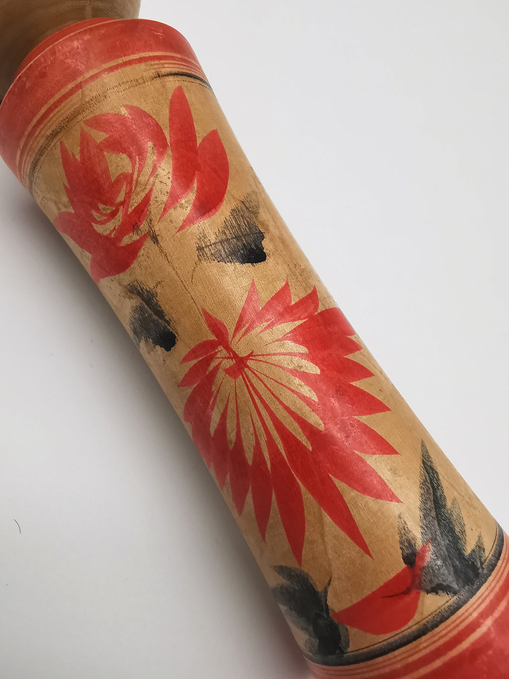 Vintage Hand Painted Traditional Kokeshi Doll by Okazaki Seishi