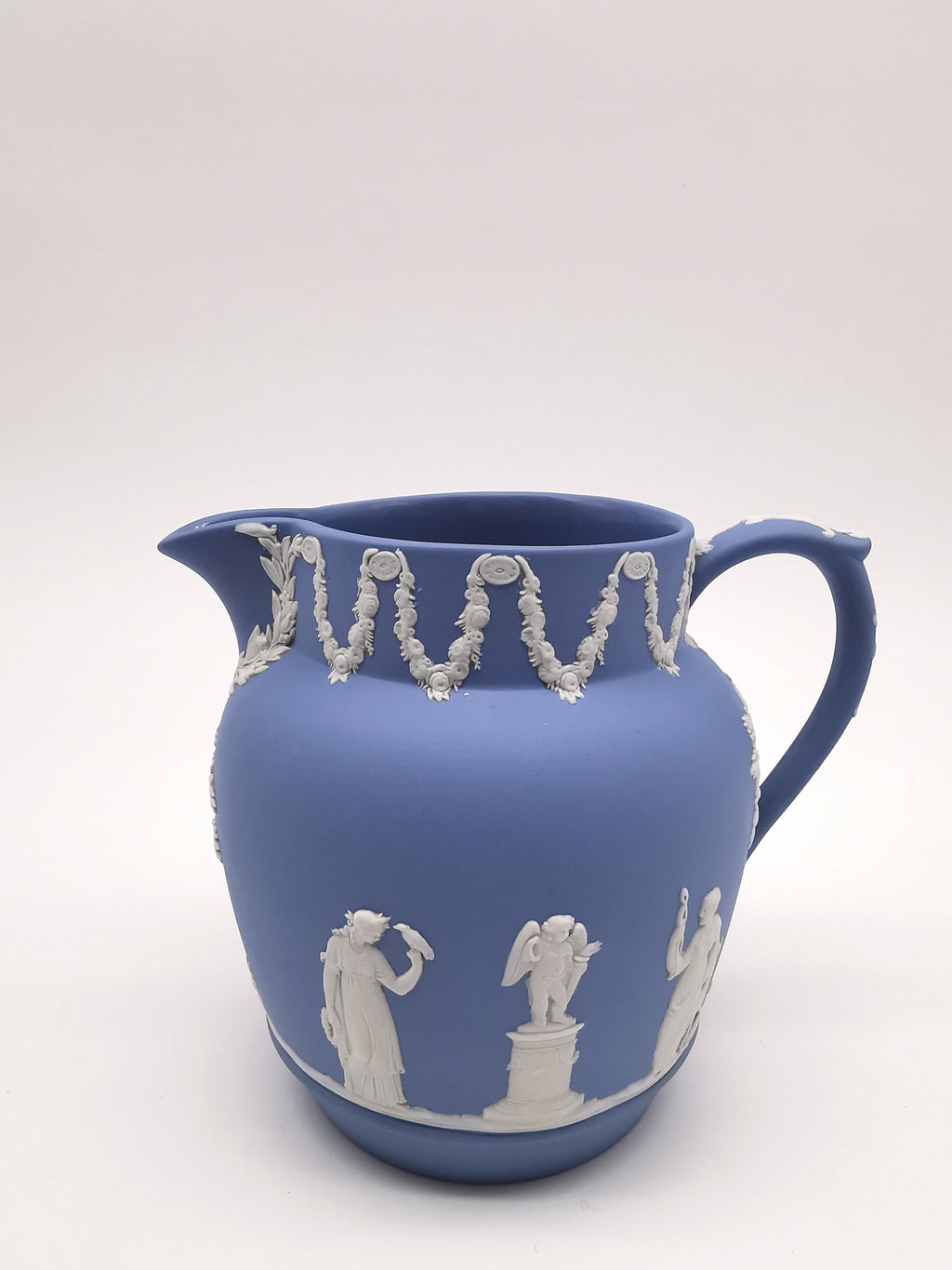 Wedgwood Pale Blue Jasperware Etruscan Sacrifice Jug / Classical Pitcher