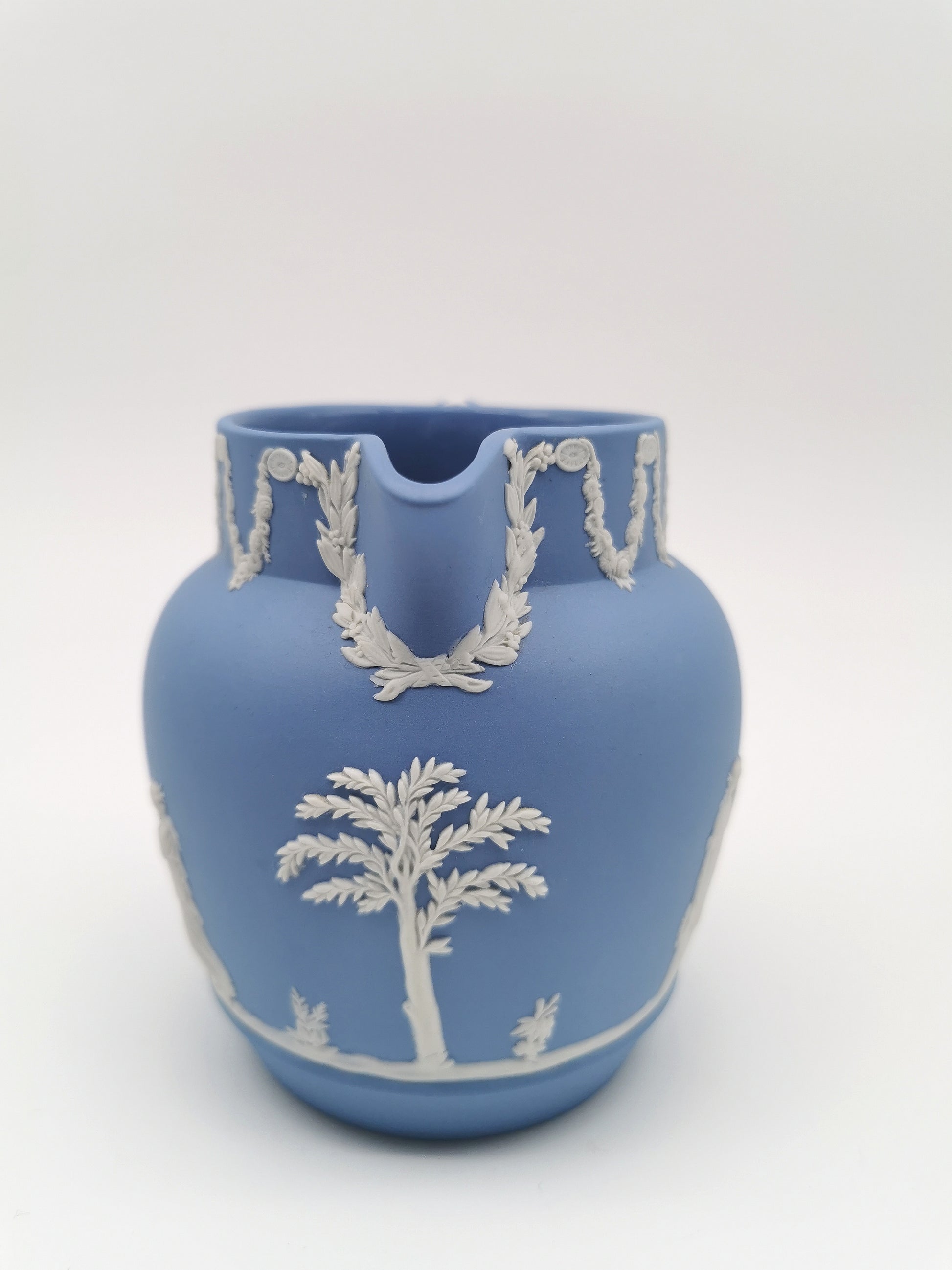 Wedgwood Pale Blue Jasperware Etruscan Sacrifice Jug / Classical Pitcher