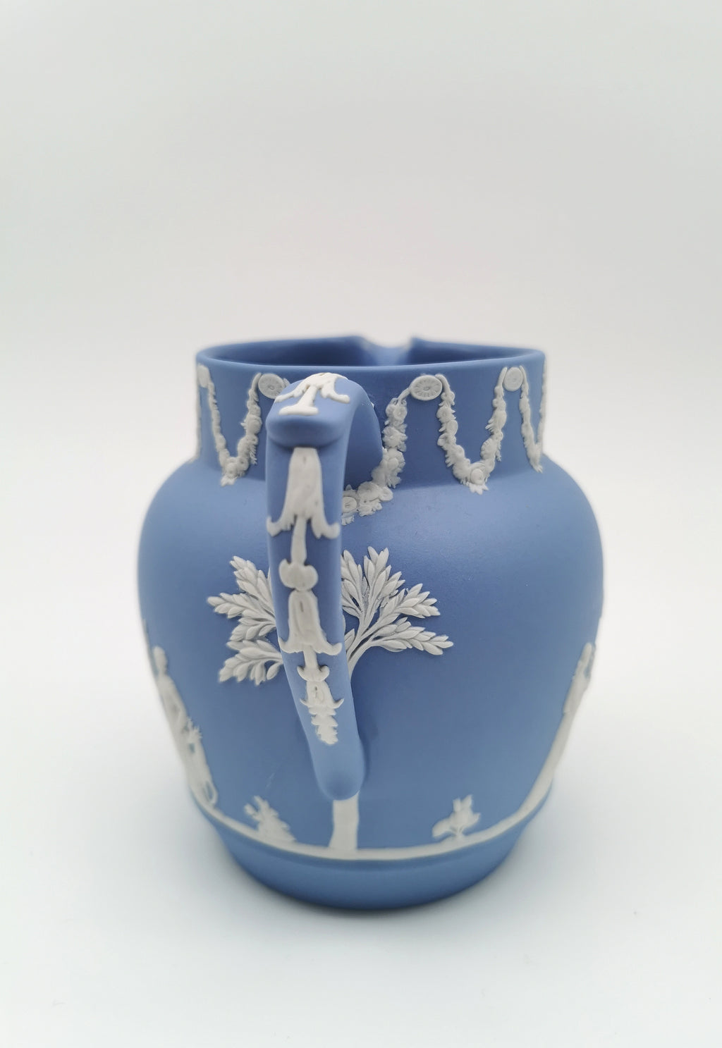 Wedgwood Pale Blue Jasperware Etruscan Sacrifice Jug / Classical Pitcher