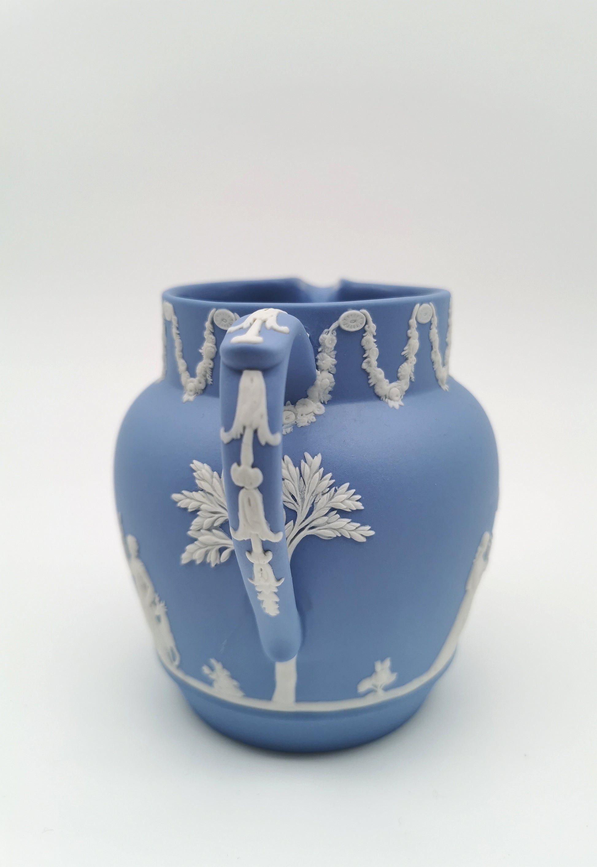 Wedgwood Pale Blue Jasperware Etruscan Sacrifice Jug / Classical Pitcher