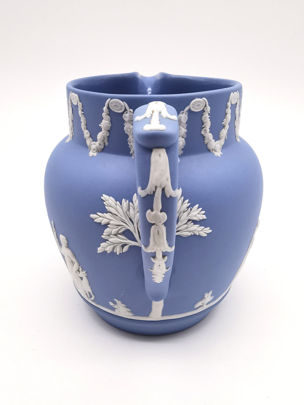 Wedgwood Pale Blue Jasperware Etruscan Sacrifice Jug / Classical Pitcher