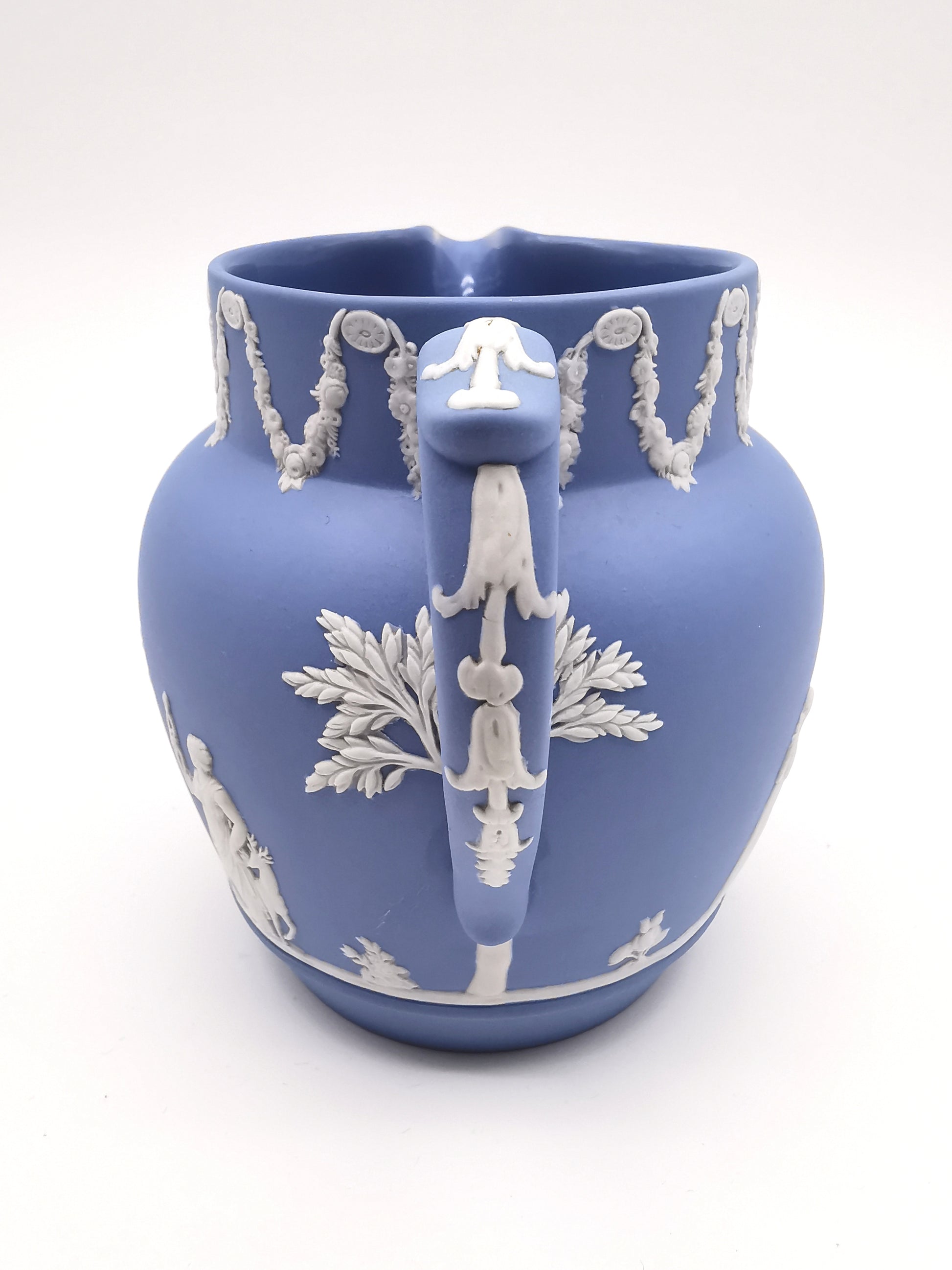 Wedgwood Pale Blue Jasperware Etruscan Sacrifice Jug / Classical Pitcher