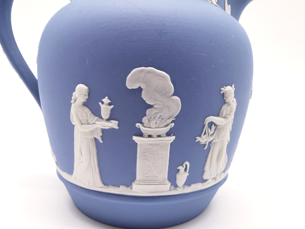 Wedgwood Pale Blue Jasperware Etruscan Sacrifice Jug / Classical Pitcher