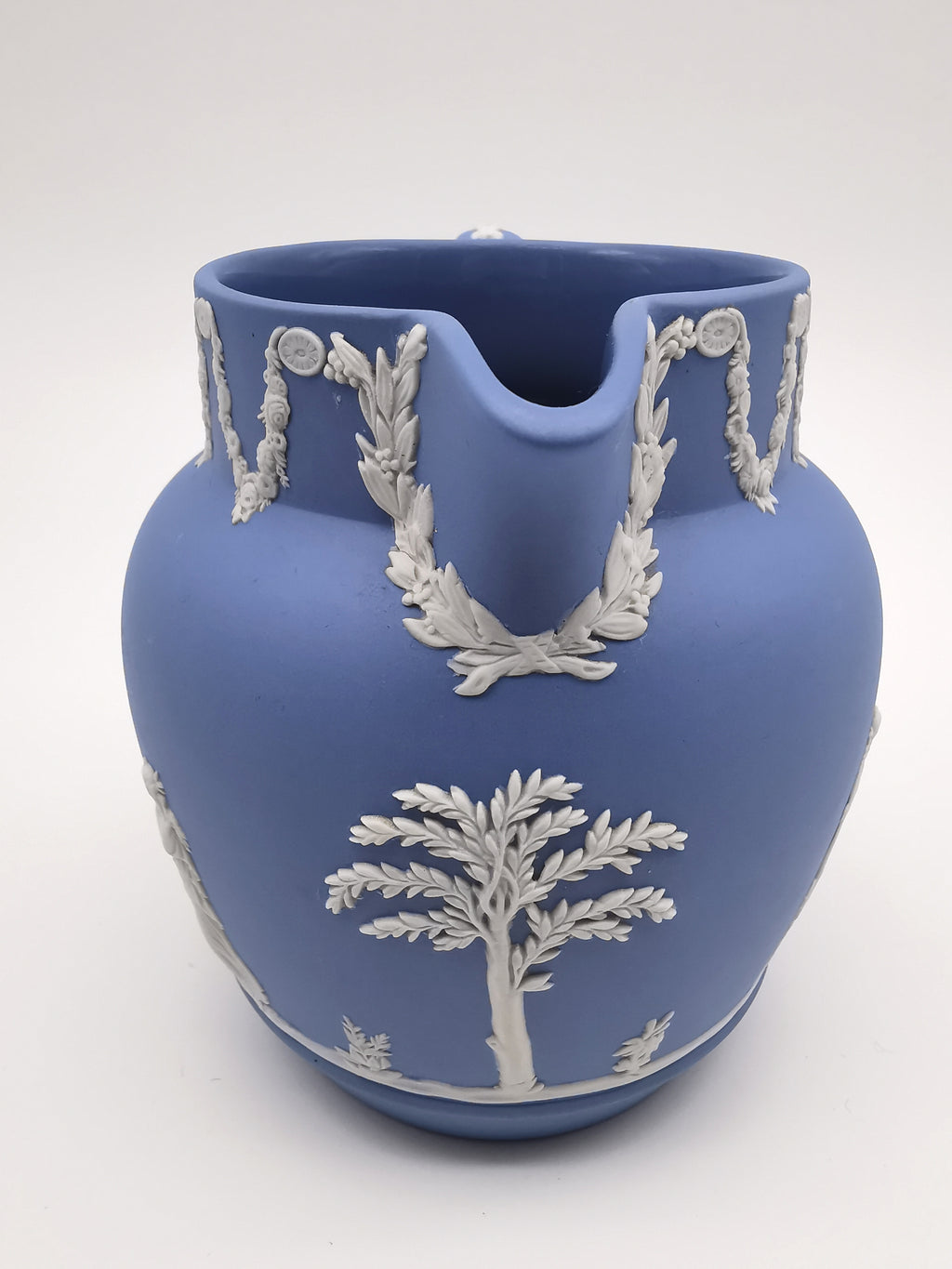 Wedgwood Pale Blue Jasperware Etruscan Sacrifice Jug / Classical Pitcher