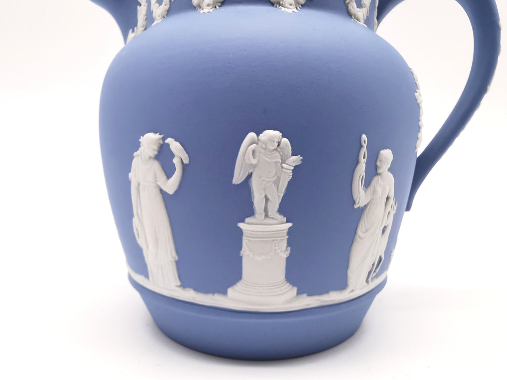 Wedgwood Pale Blue Jasperware Etruscan Sacrifice Jug / Classical Pitcher