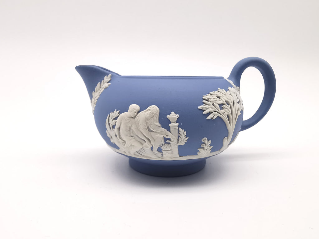 Wedgwood Pale Blue Jasperware Etruscan Creamer / Classical Relief Milk Jug