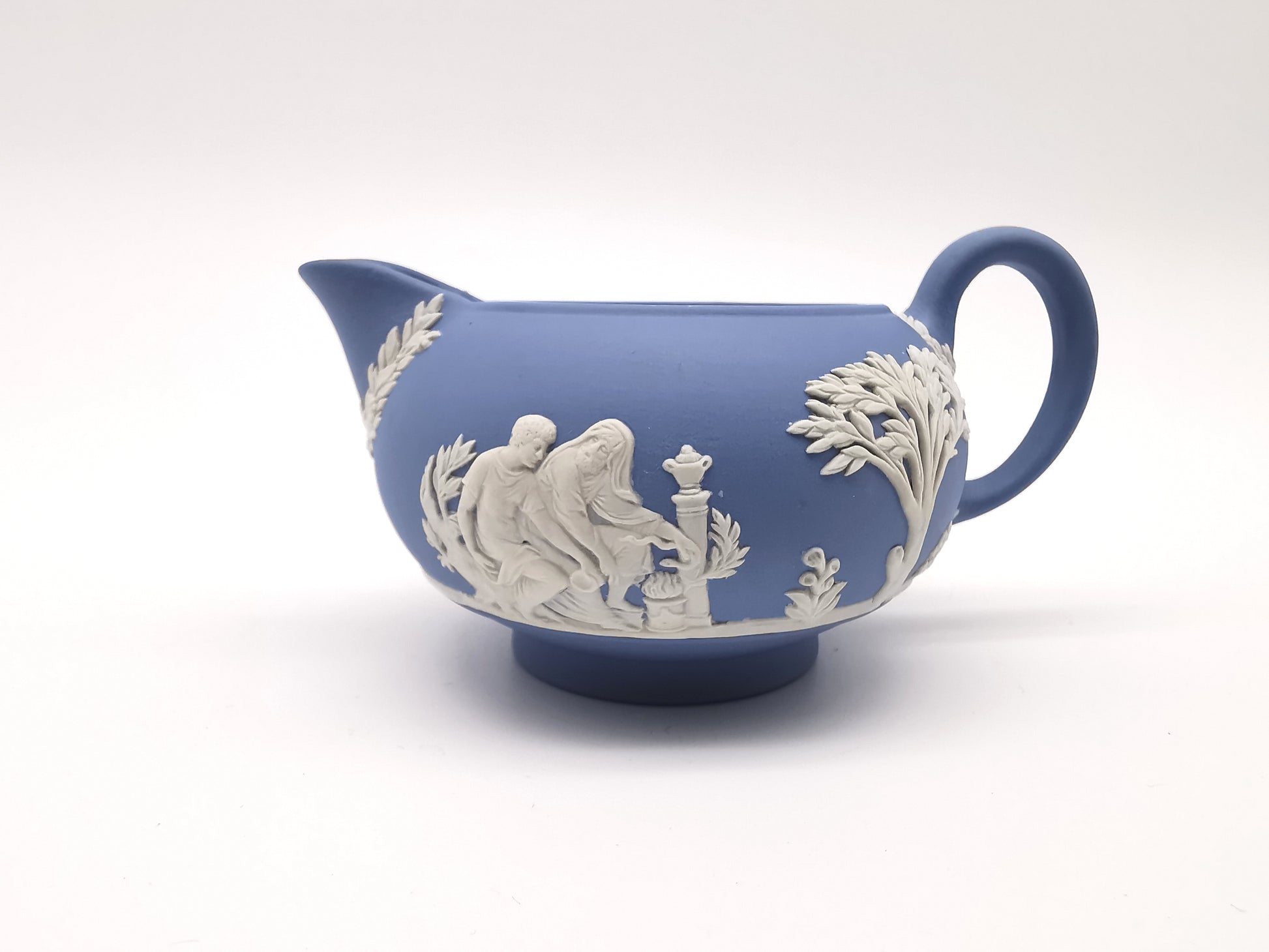 Wedgwood Pale Blue Jasperware Etruscan Creamer / Classical Relief Milk Jug
