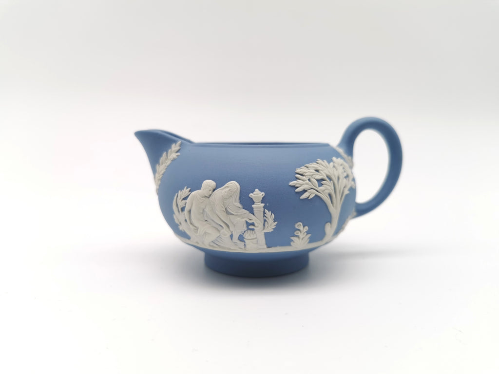 Wedgwood Pale Blue Jasperware Etruscan Creamer / Classical Relief Milk Jug