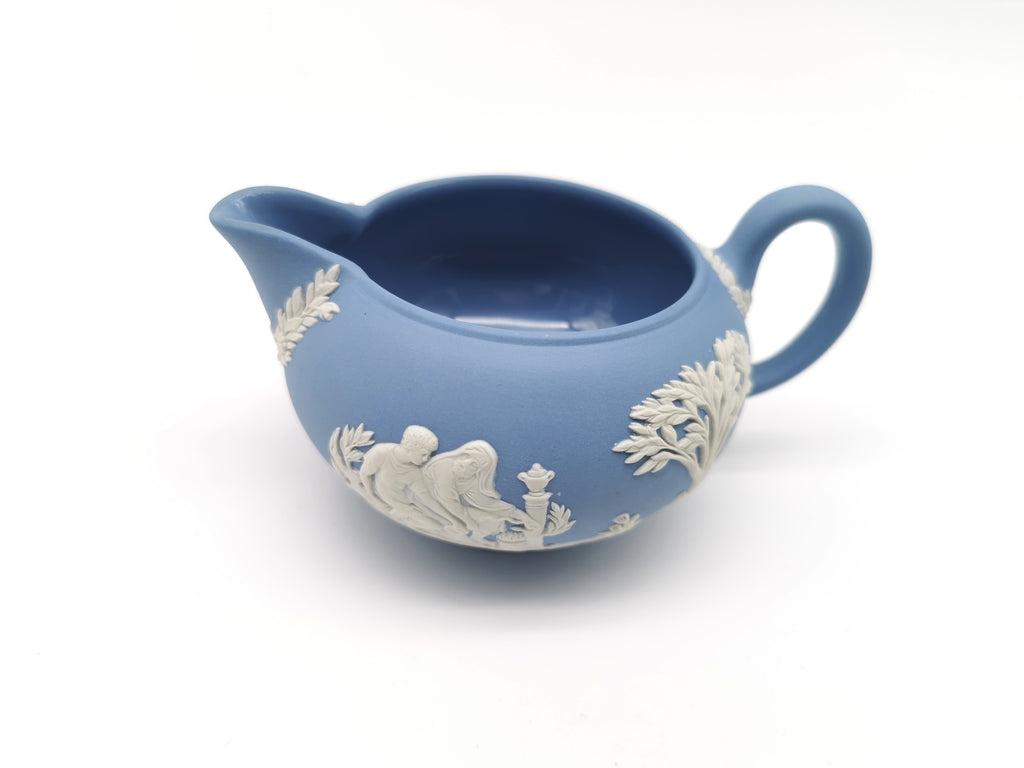 Wedgwood Pale Blue Jasperware Etruscan Creamer / Classical Relief Milk Jug