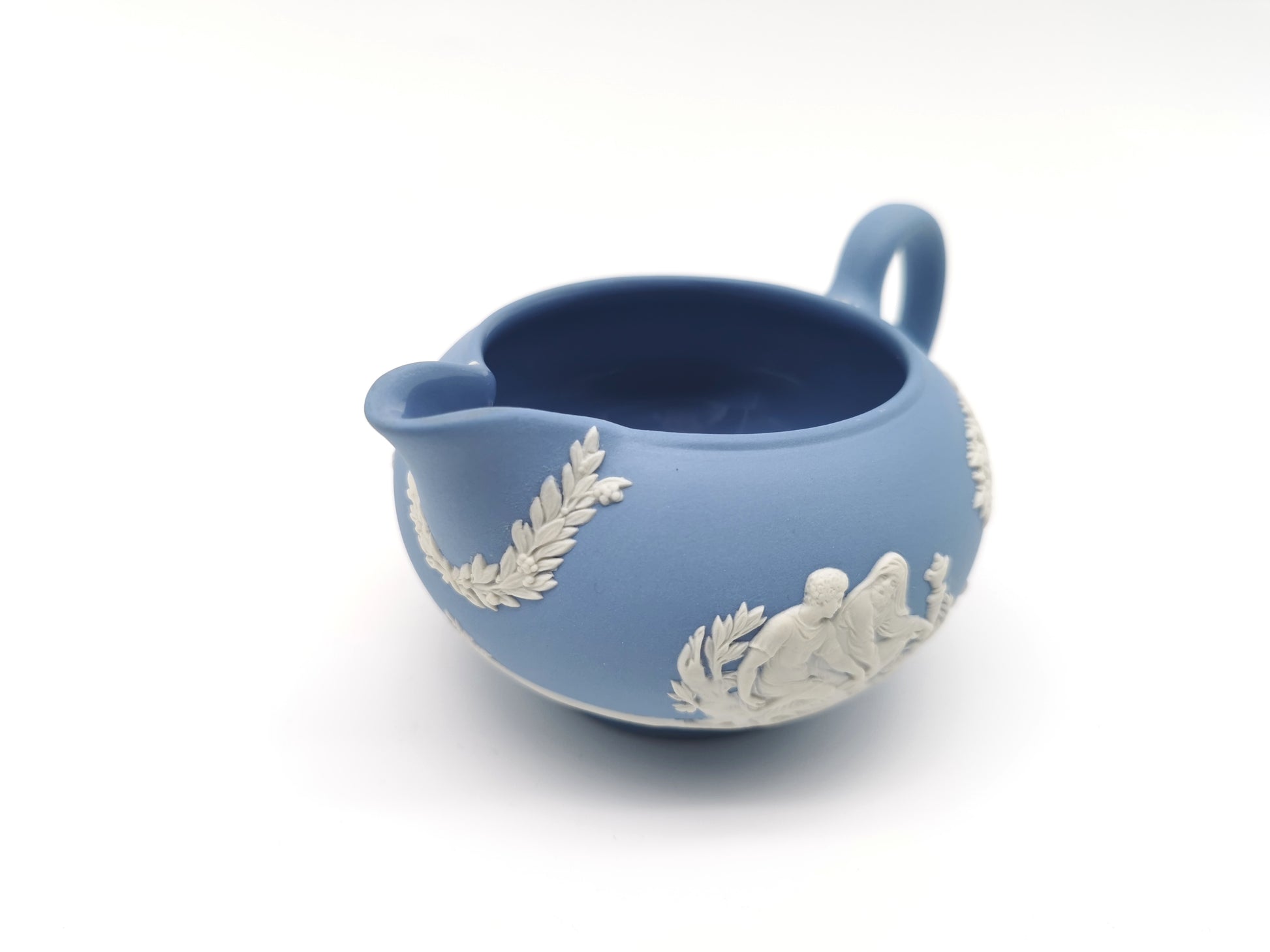 Wedgwood Pale Blue Jasperware Etruscan Creamer / Classical Relief Milk Jug