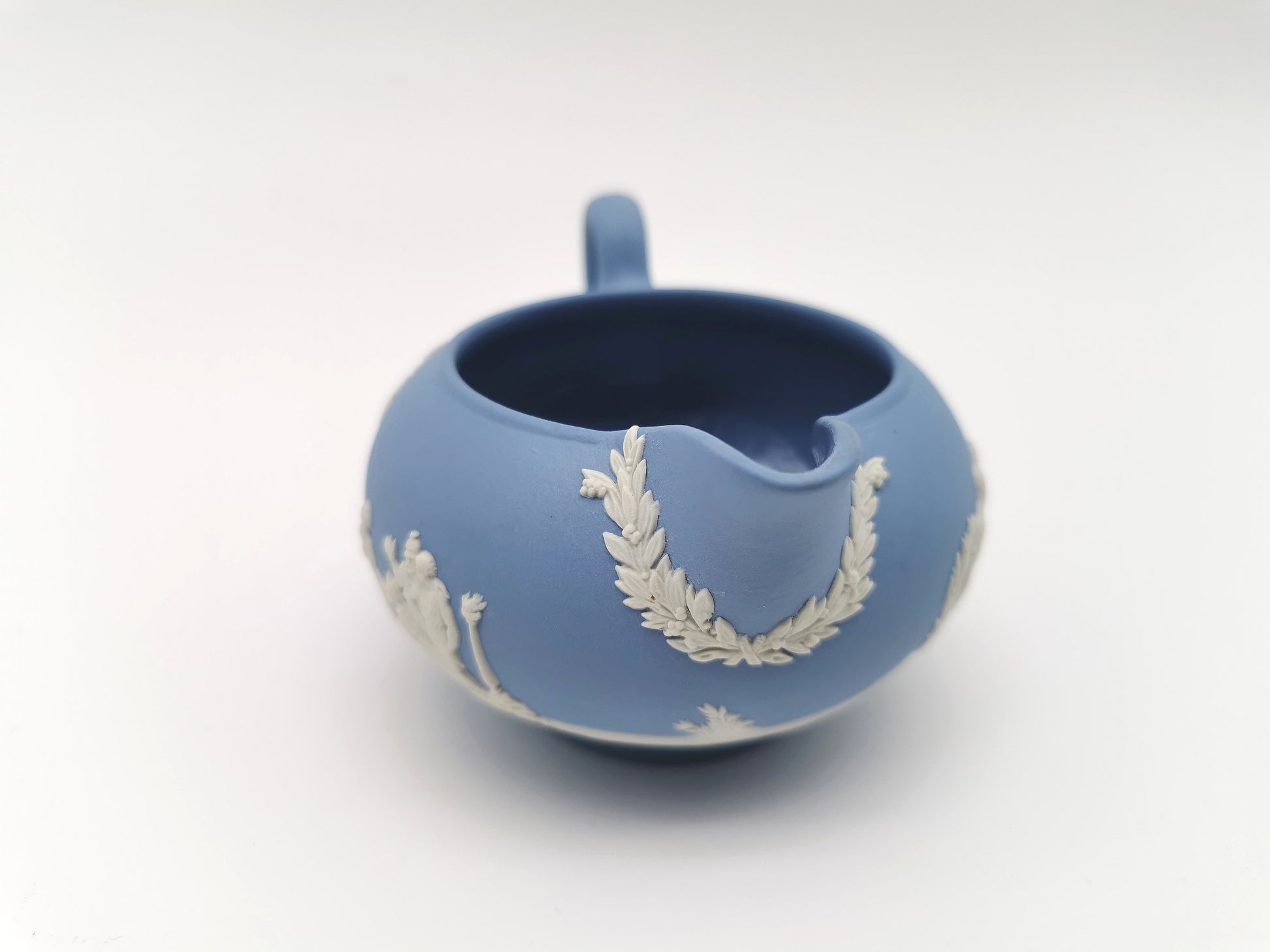 Wedgwood Pale Blue Jasperware Etruscan Creamer / Classical Relief Milk Jug