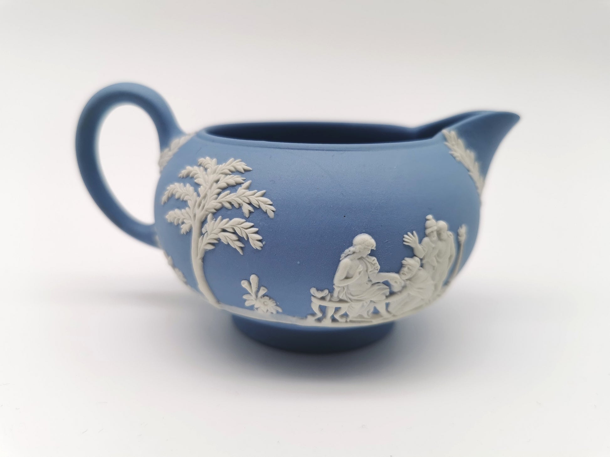 Wedgwood Pale Blue Jasperware Etruscan Creamer / Classical Relief Milk Jug