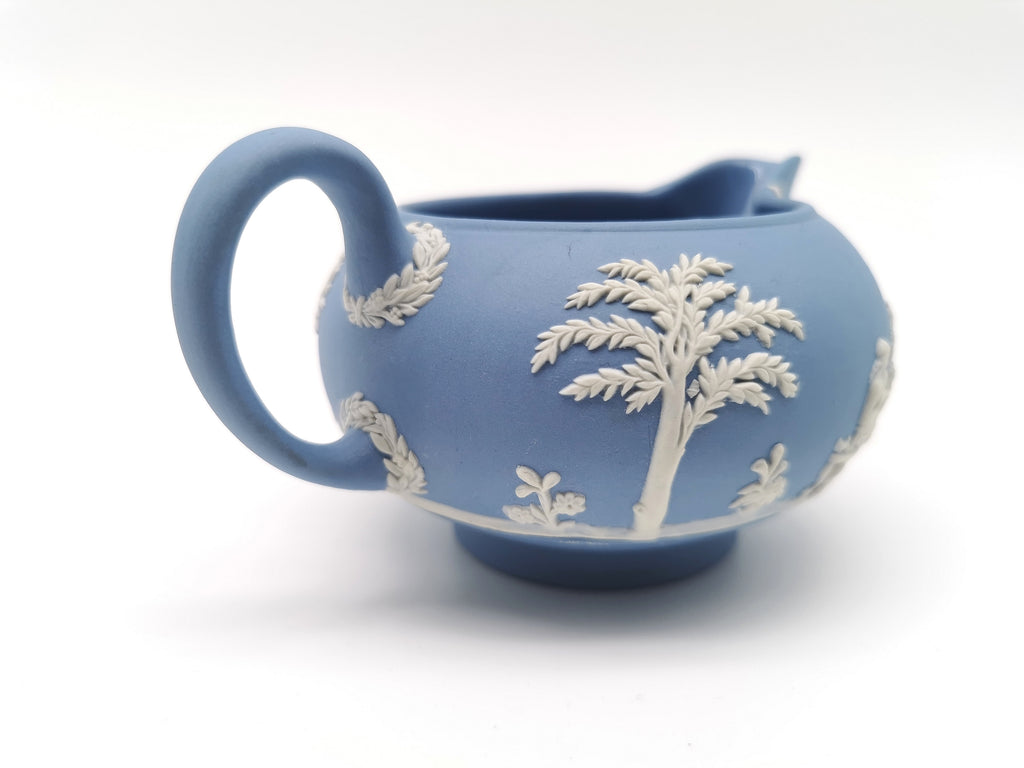 Wedgwood Pale Blue Jasperware Etruscan Creamer / Classical Relief Milk Jug