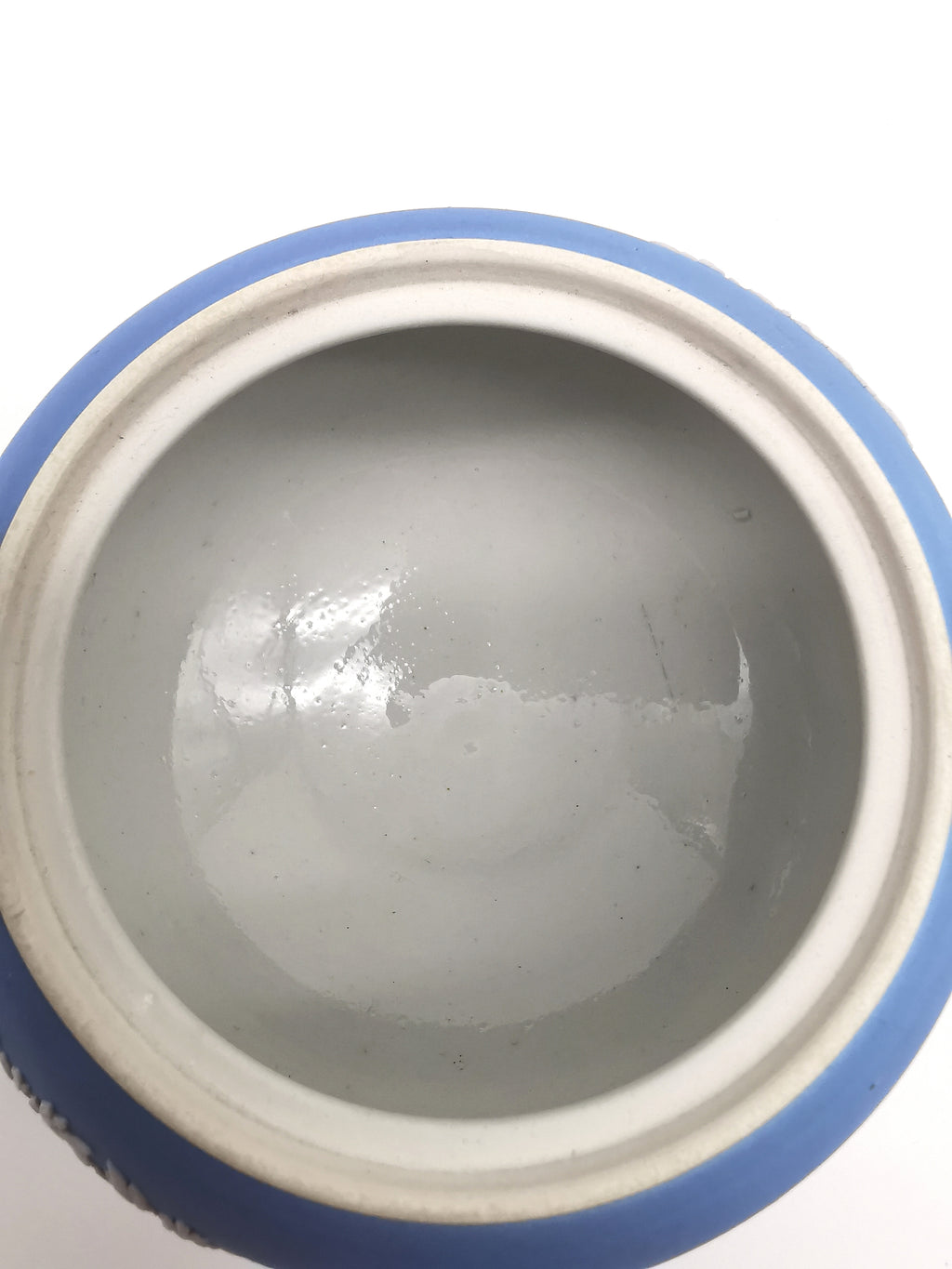 Vintage Wedgwood Pale Blue Jasperware Lidded Sugar Bowl – Sacrifice Relief Glazed Inside