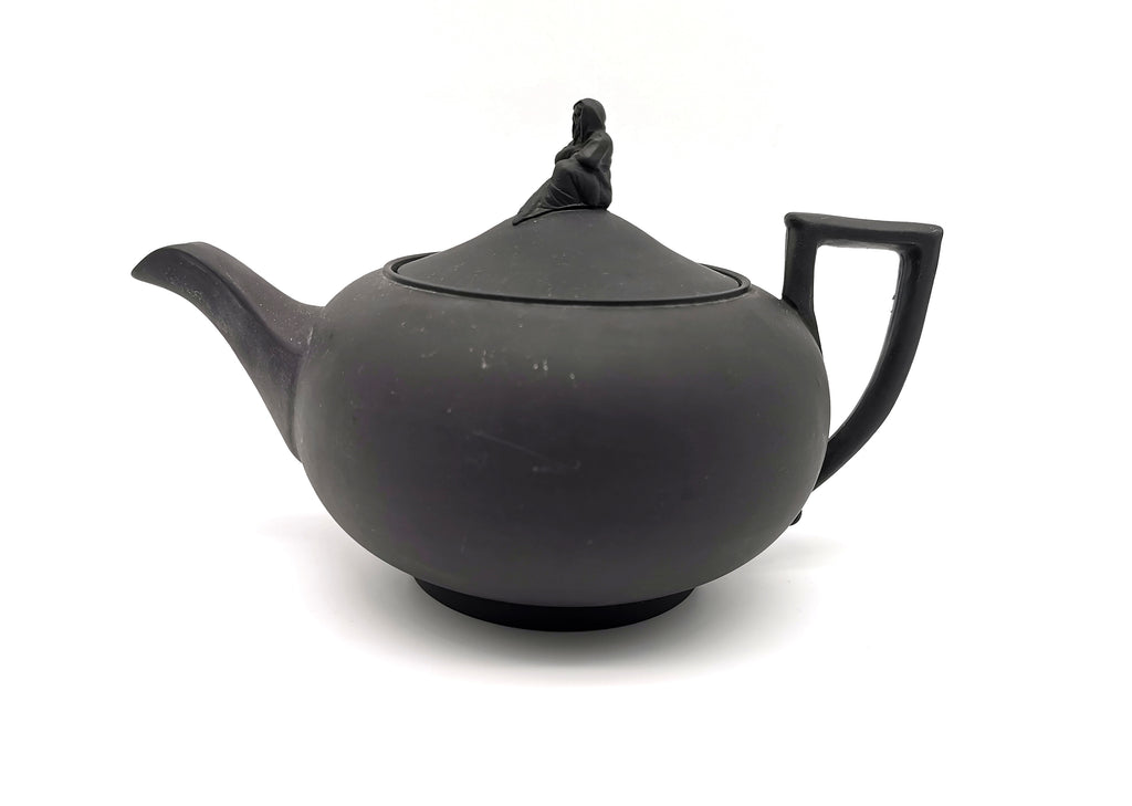 Vintage Wedgwood Black Basalt Teapot with Sybil Finial