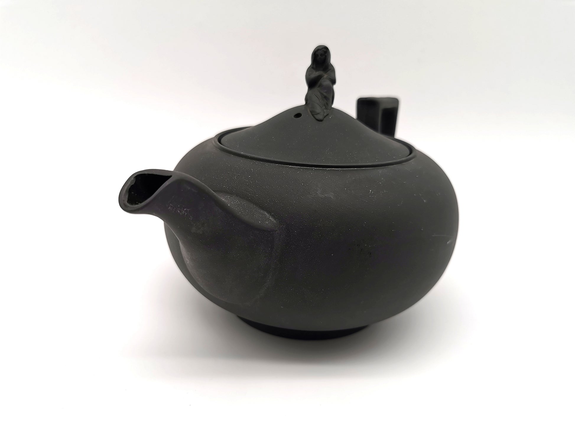 Vintage Wedgwood Black Basalt Teapot with Sybil Finial
