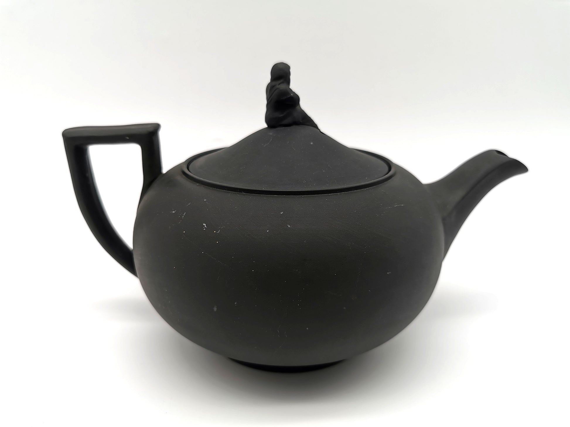 Vintage Wedgwood Black Basalt Teapot with Sybil Finial