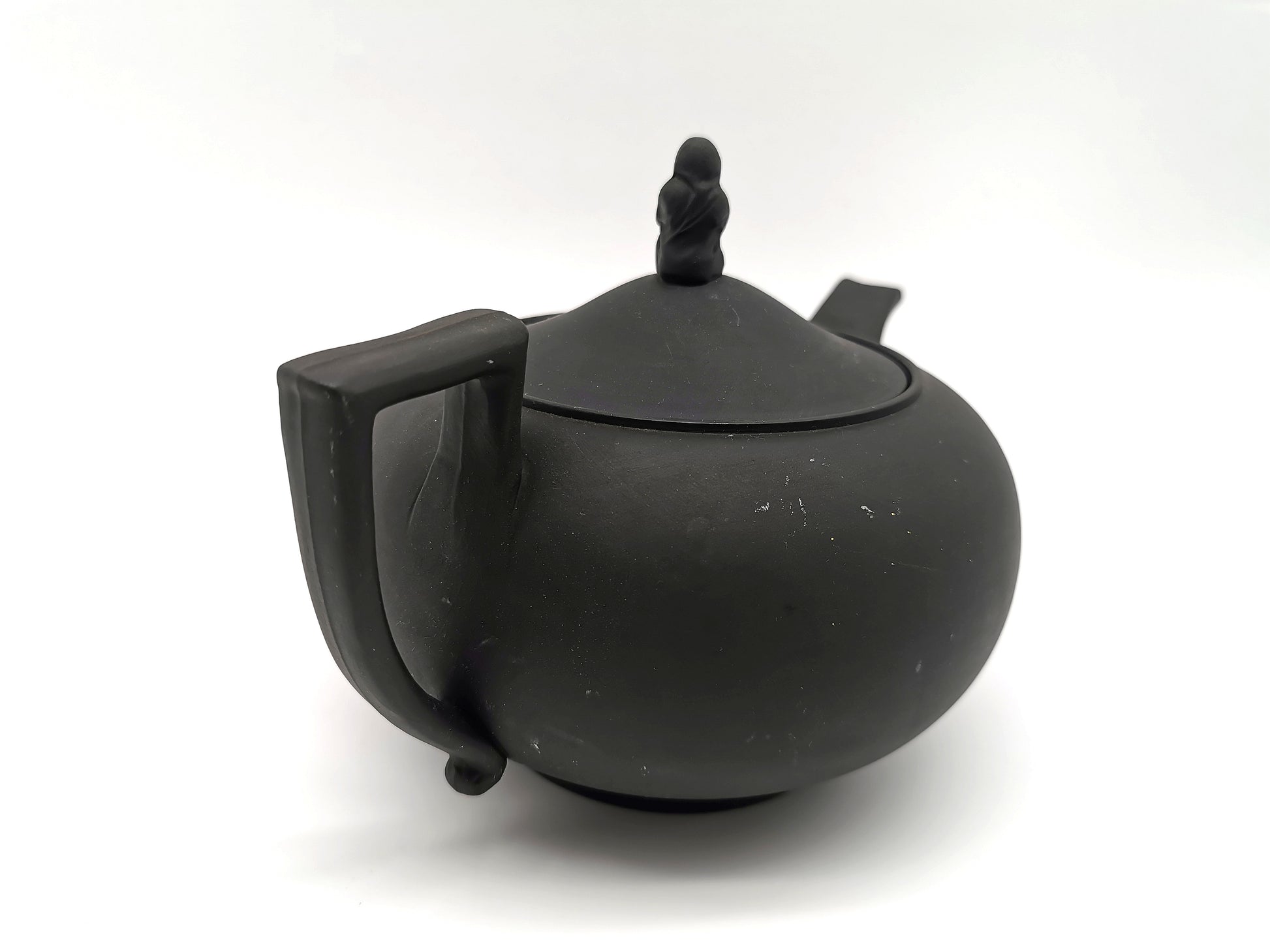 Vintage Wedgwood Black Basalt Teapot with Sybil Finial