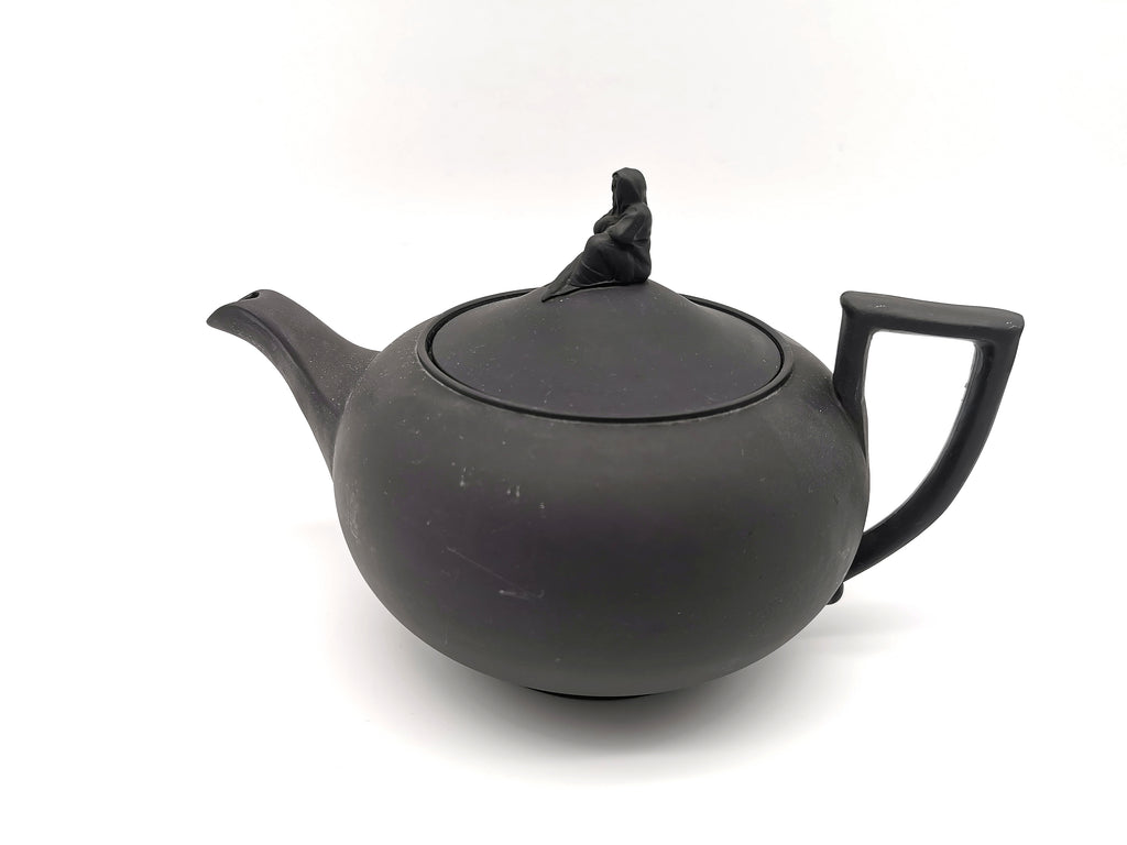 Vintage Wedgwood Black Basalt Teapot with Sybil Finial