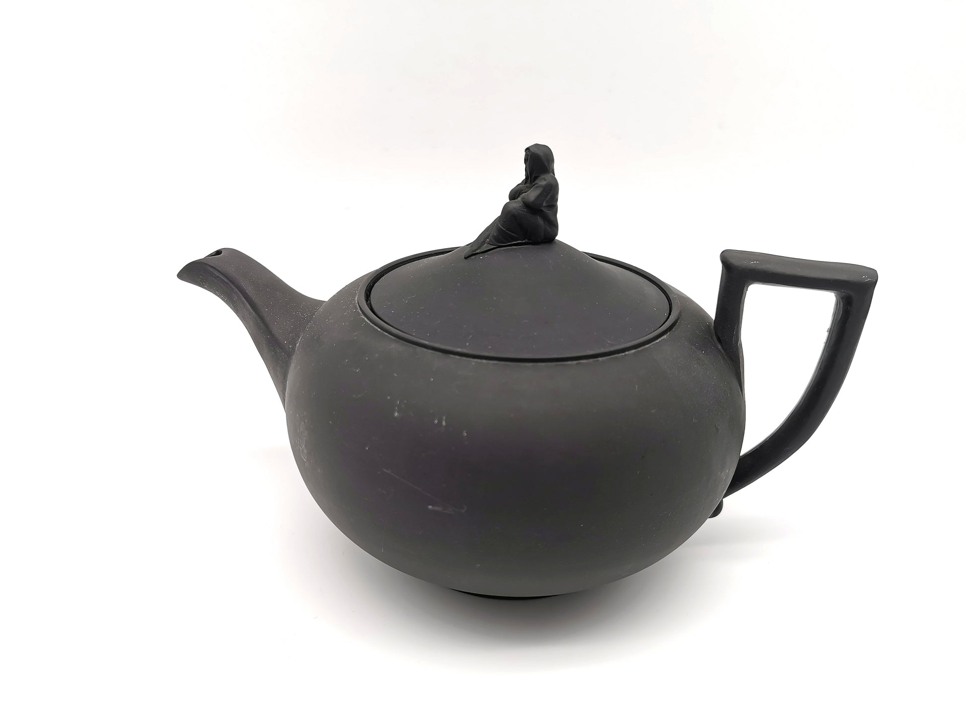 Vintage Wedgwood Black Basalt Teapot with Sybil Finial